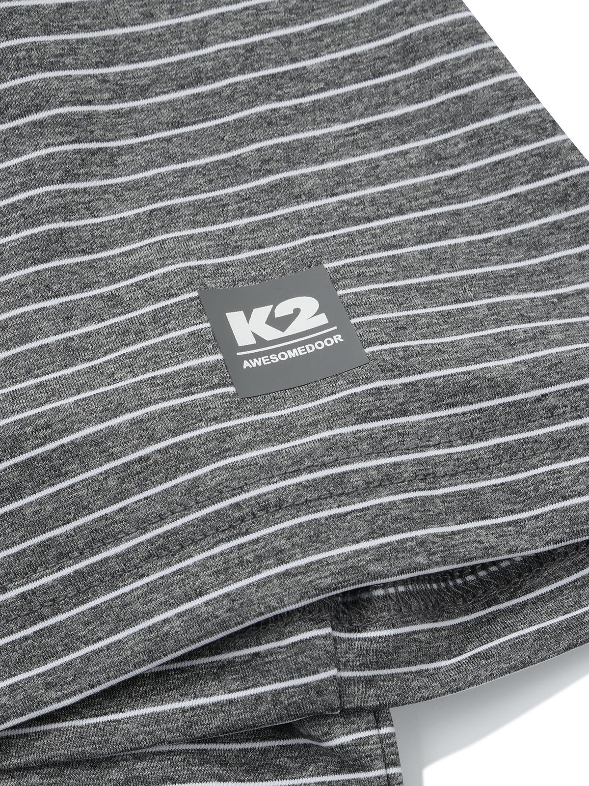 케이투(K2) BOOST_스트라이프 반팔 폴로티셔츠_Melange GREY