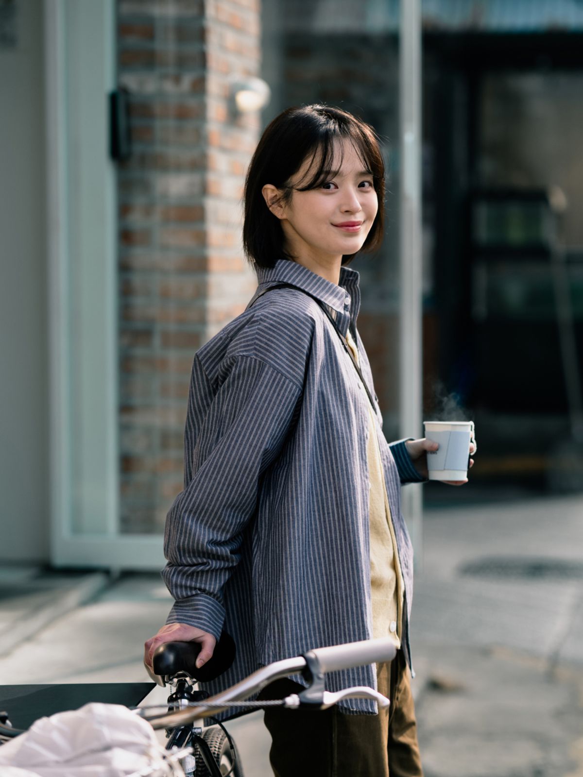 해브해드(HAVEHAD) 에브리데이 포켓 스트라이프 셔츠(블루 그레이)