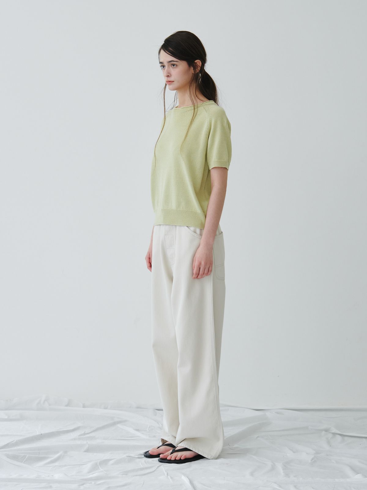 리플레인(REPLAIN) WIDE DENIM PANTS_IVORY
