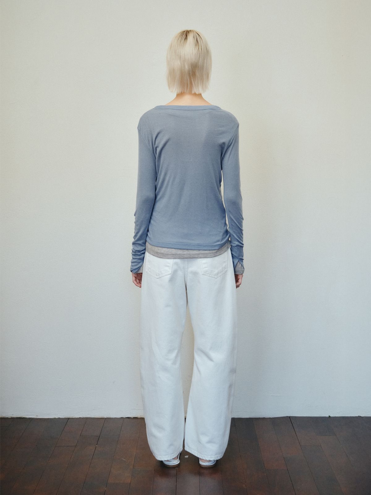 리플레인(REPLAIN) BUTTON JERSEY TOP_LIGHT BLUE