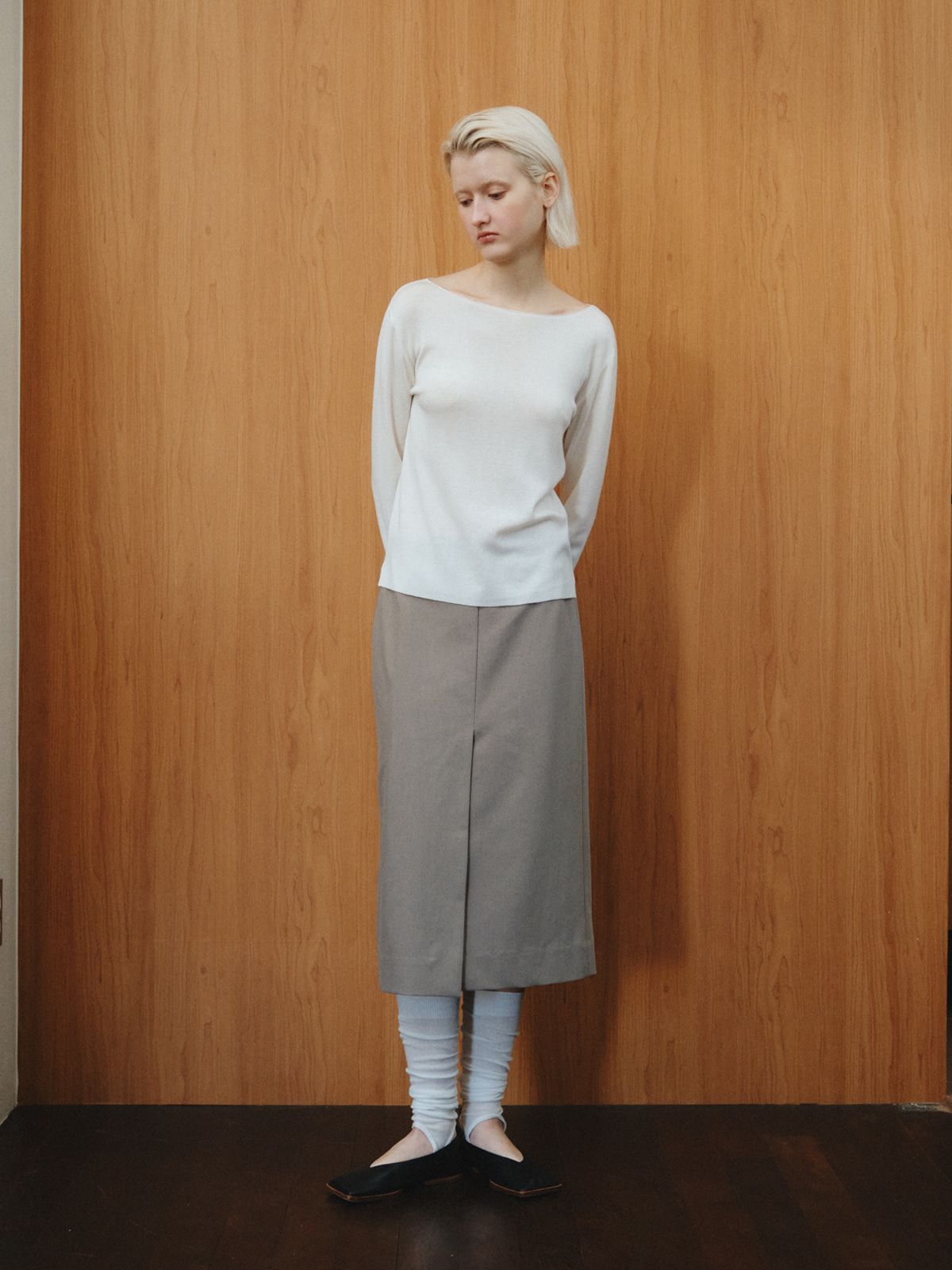 리플레인(REPLAIN) BOAT NECK PULLOVER_IVORY