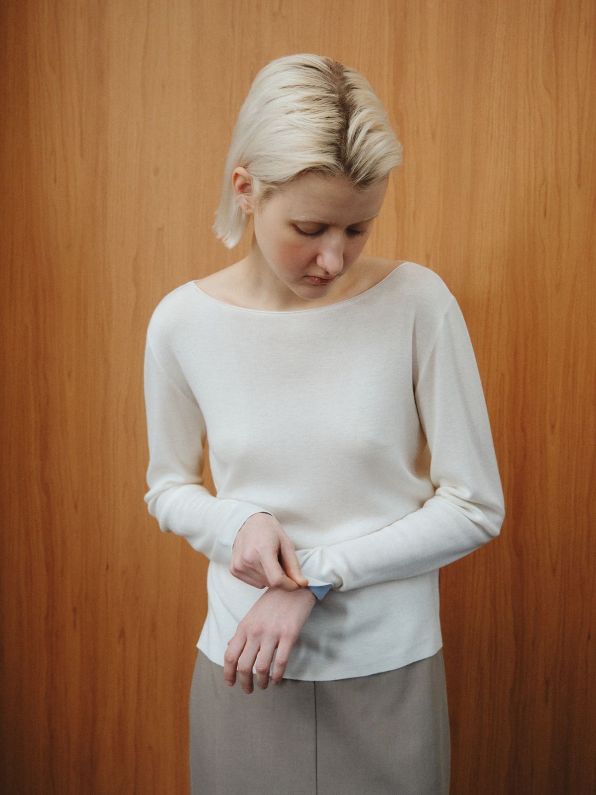 리플레인(REPLAIN) BOAT NECK PULLOVER_IVORY