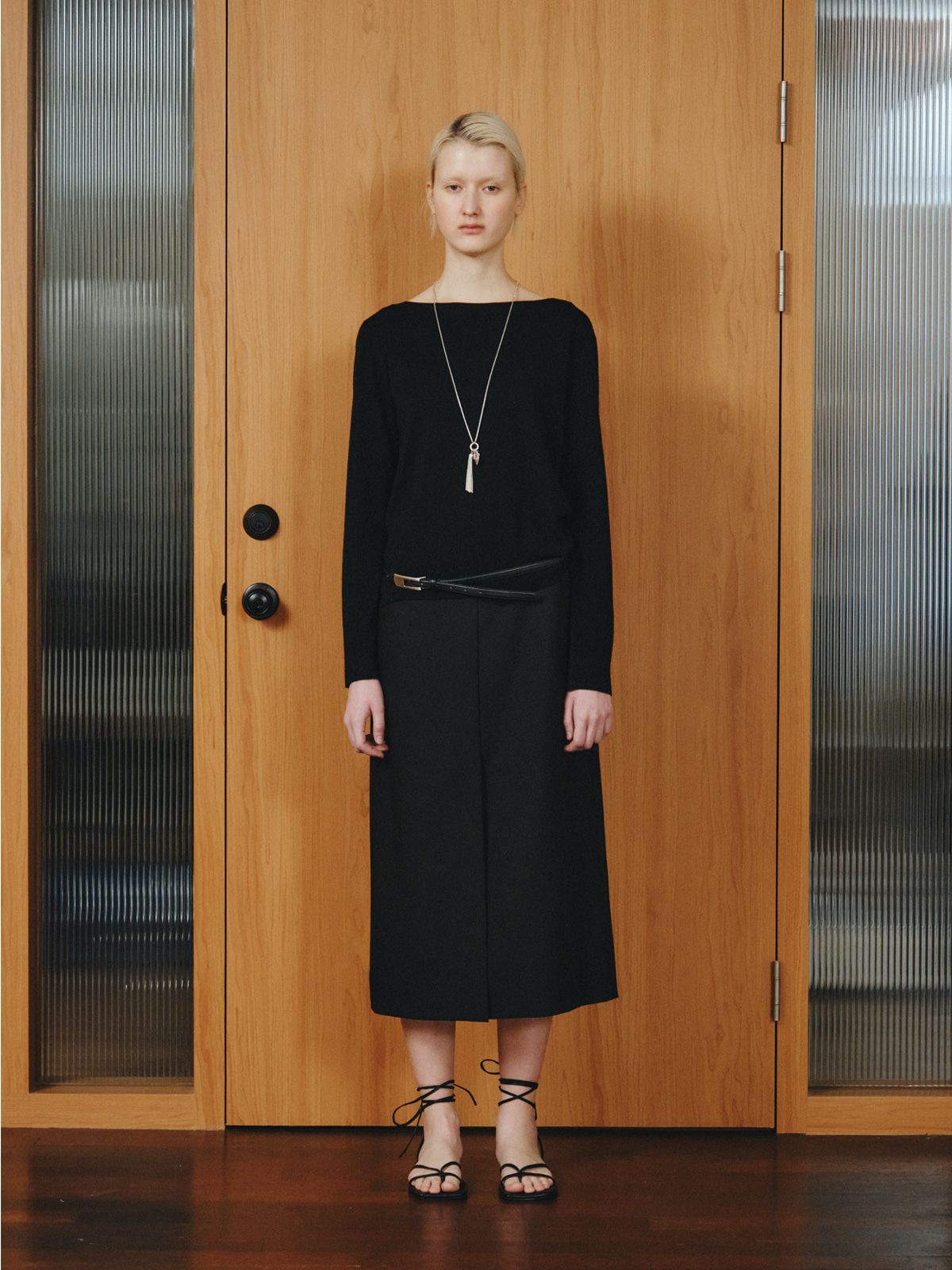 리플레인(REPLAIN) BOAT NECK PULLOVER_BLACK