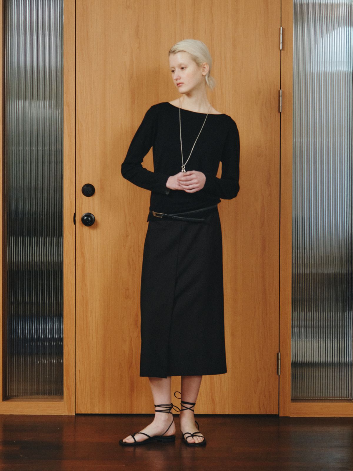 리플레인(REPLAIN) BOAT NECK PULLOVER_BLACK