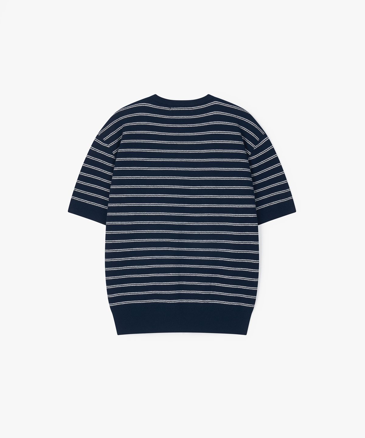 플로즈룸(FLAWSROOM) Stripe Henleyneck Cotton Knit NAVY