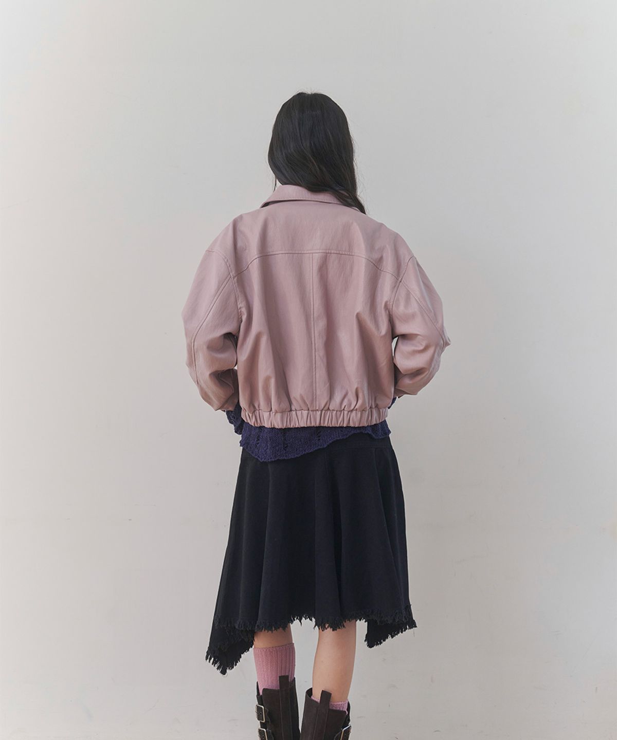 쿨키튼(KOOLKITTEN) [봄아우터/오버핏] 파티나 오버핏 레더 자켓 (PINK)