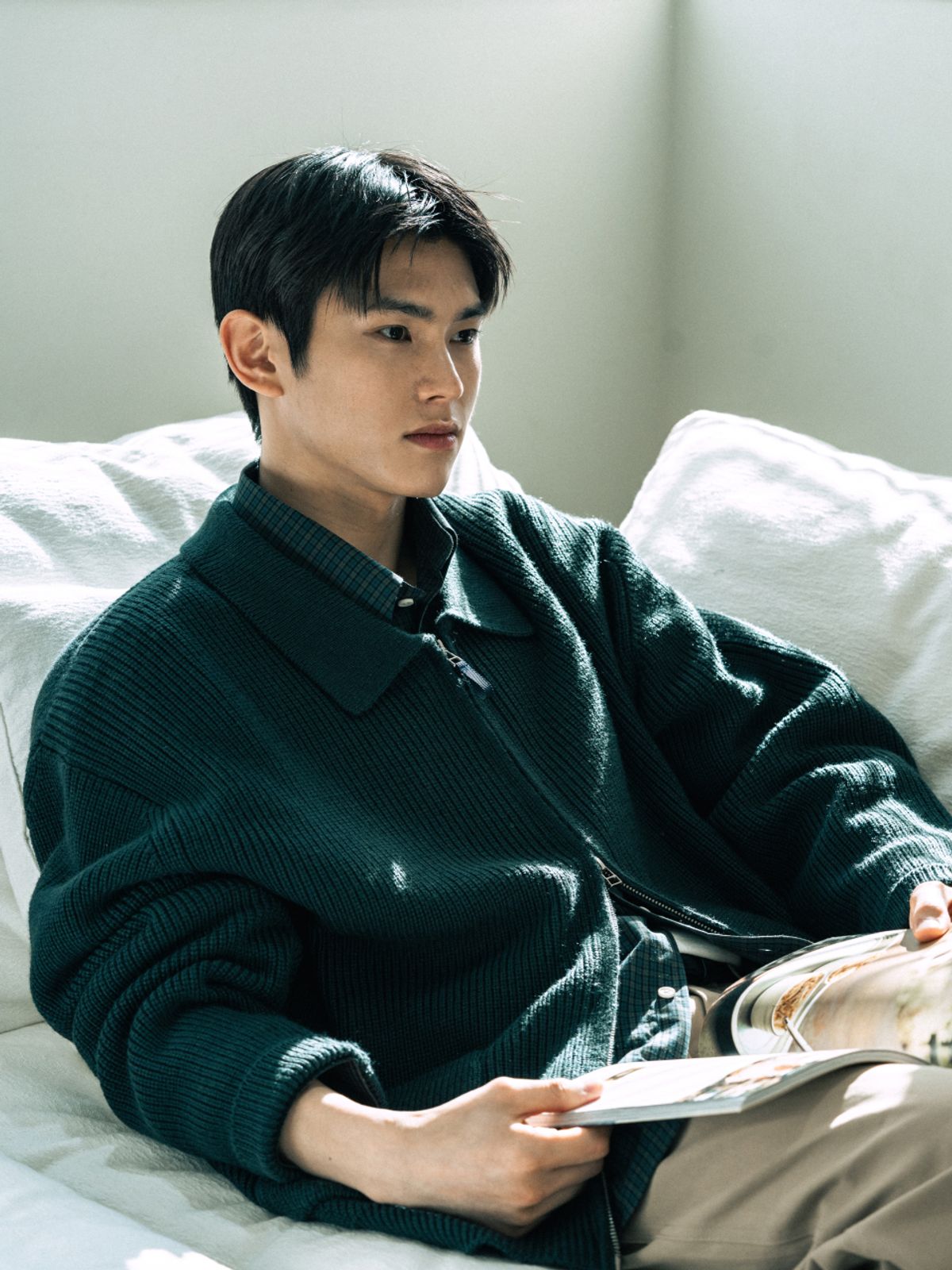 해브해드(HAVEHAD) 투웨이 집업 가디건 (블루)