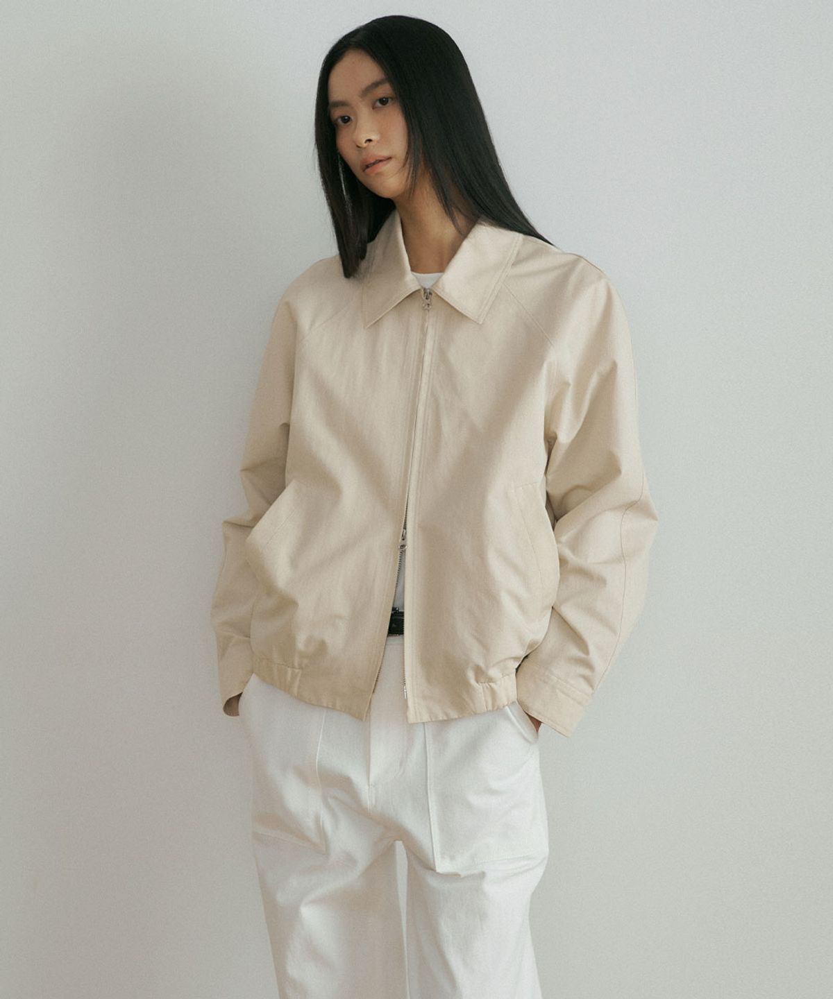 링서울(LINGSEOUL) raglan cotton blouson-beige