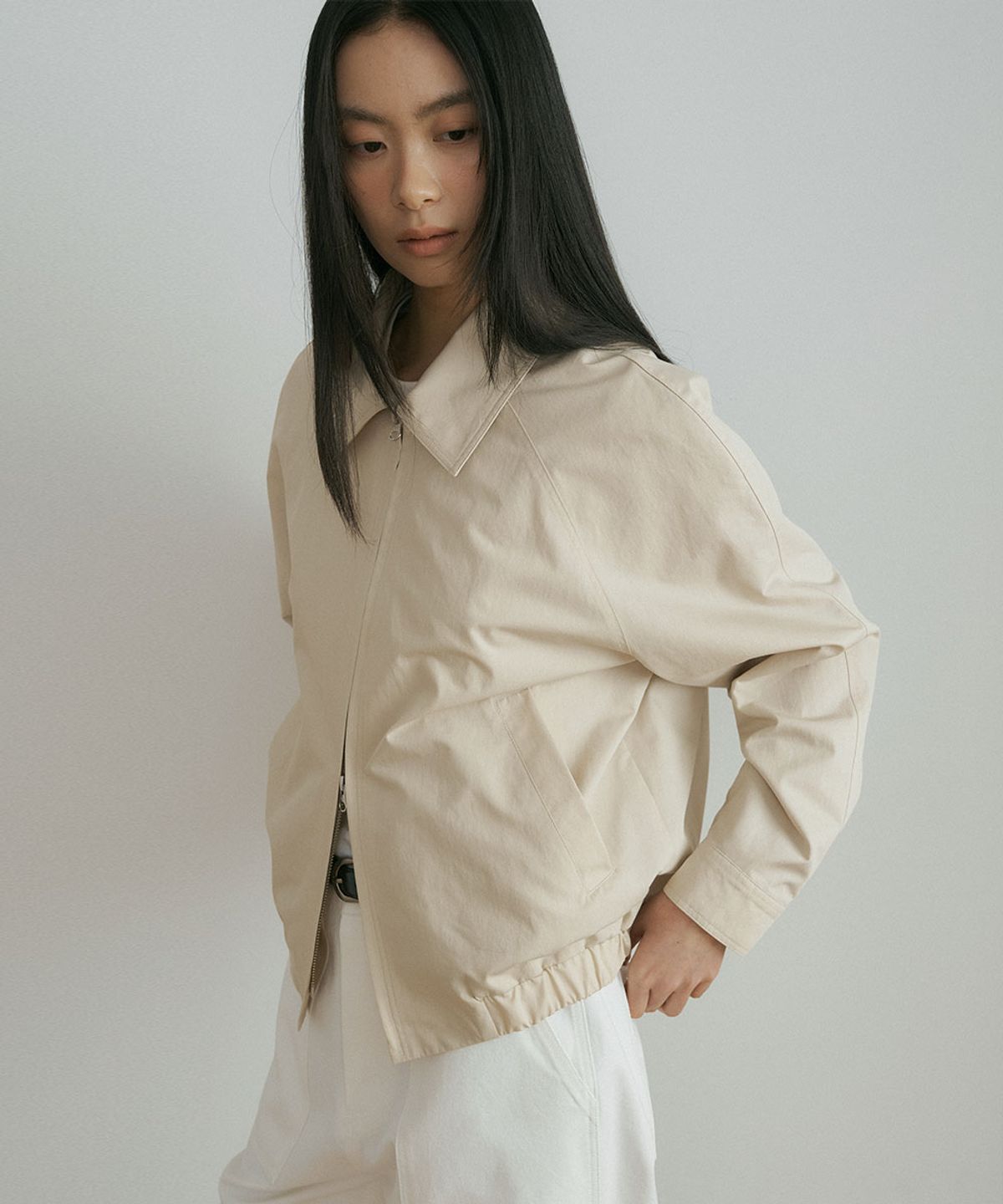 링서울(LINGSEOUL) raglan cotton blouson-beige