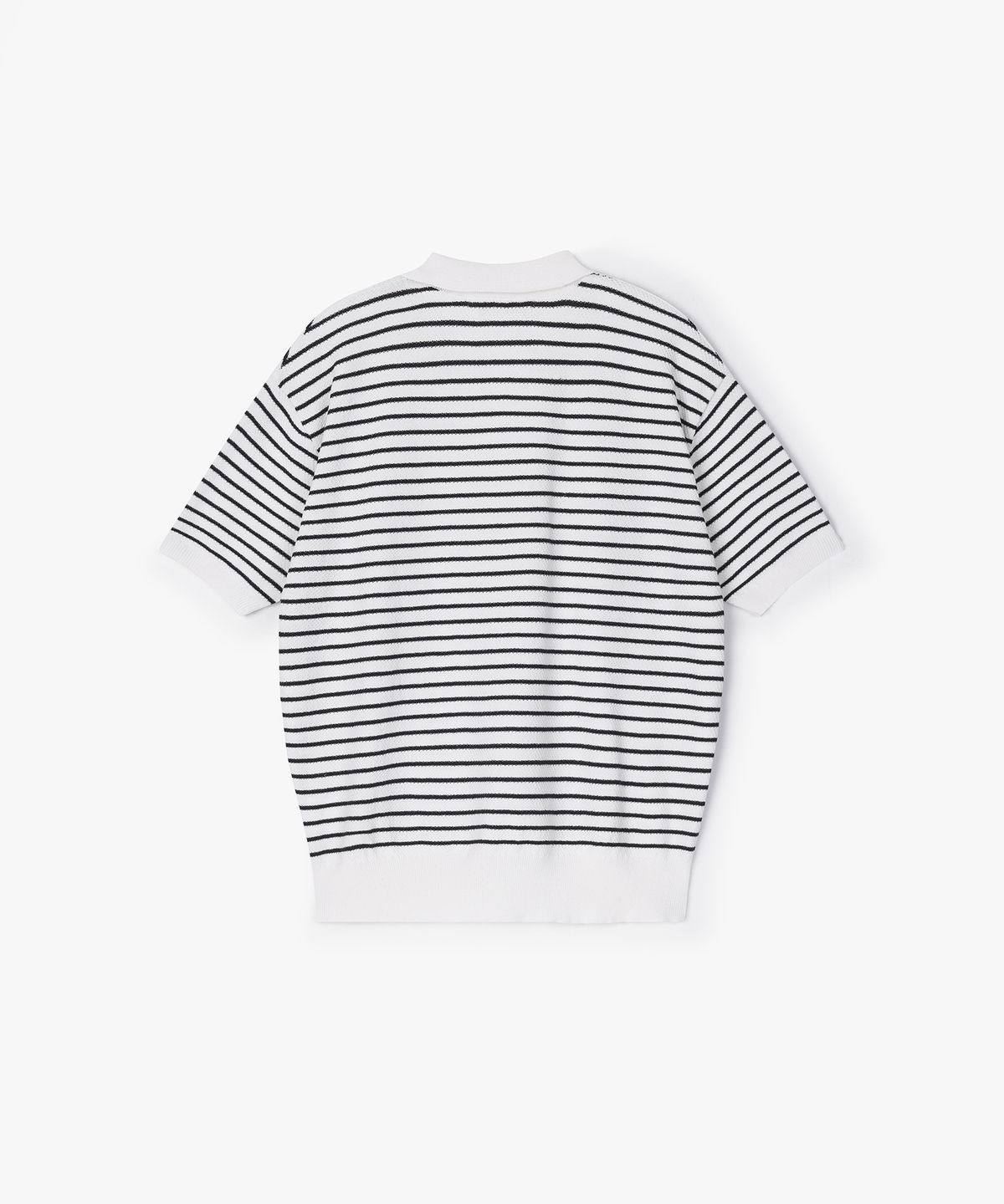 플로즈룸(FLAWSROOM) Pure Cotton Collar Knit STRIPE IVORY