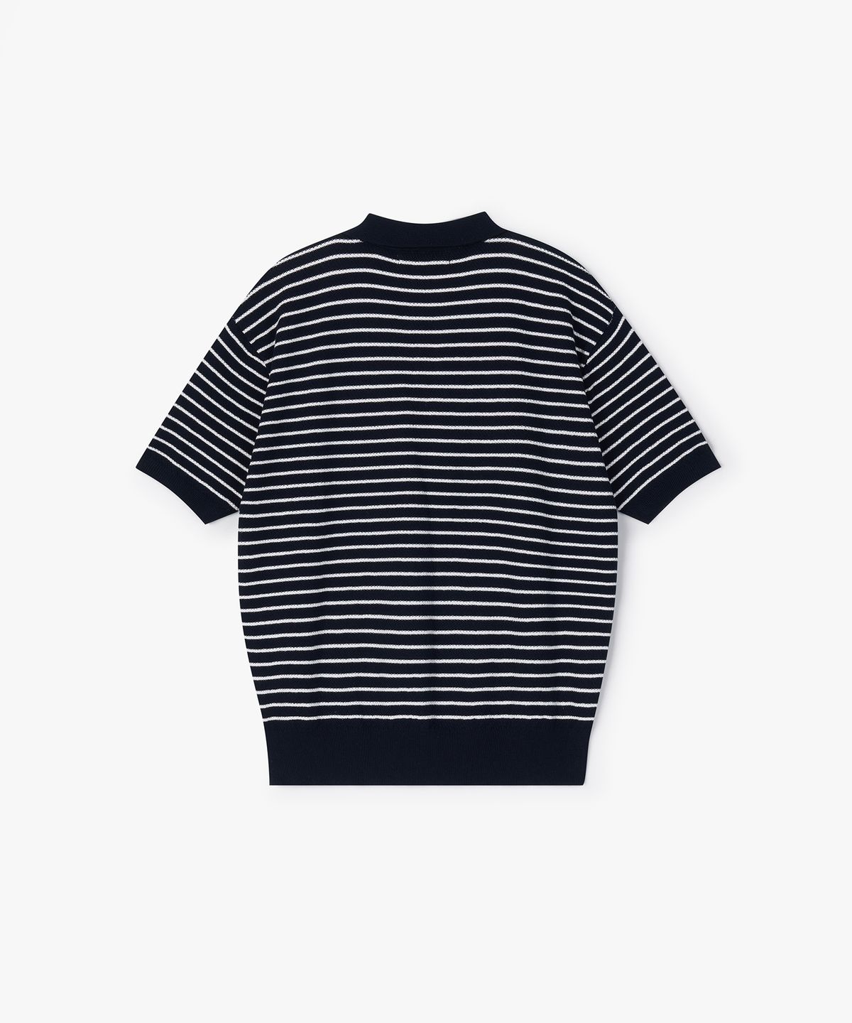 플로즈룸(FLAWSROOM) Pure Cotton Collar Knit STRIPE NAVY
