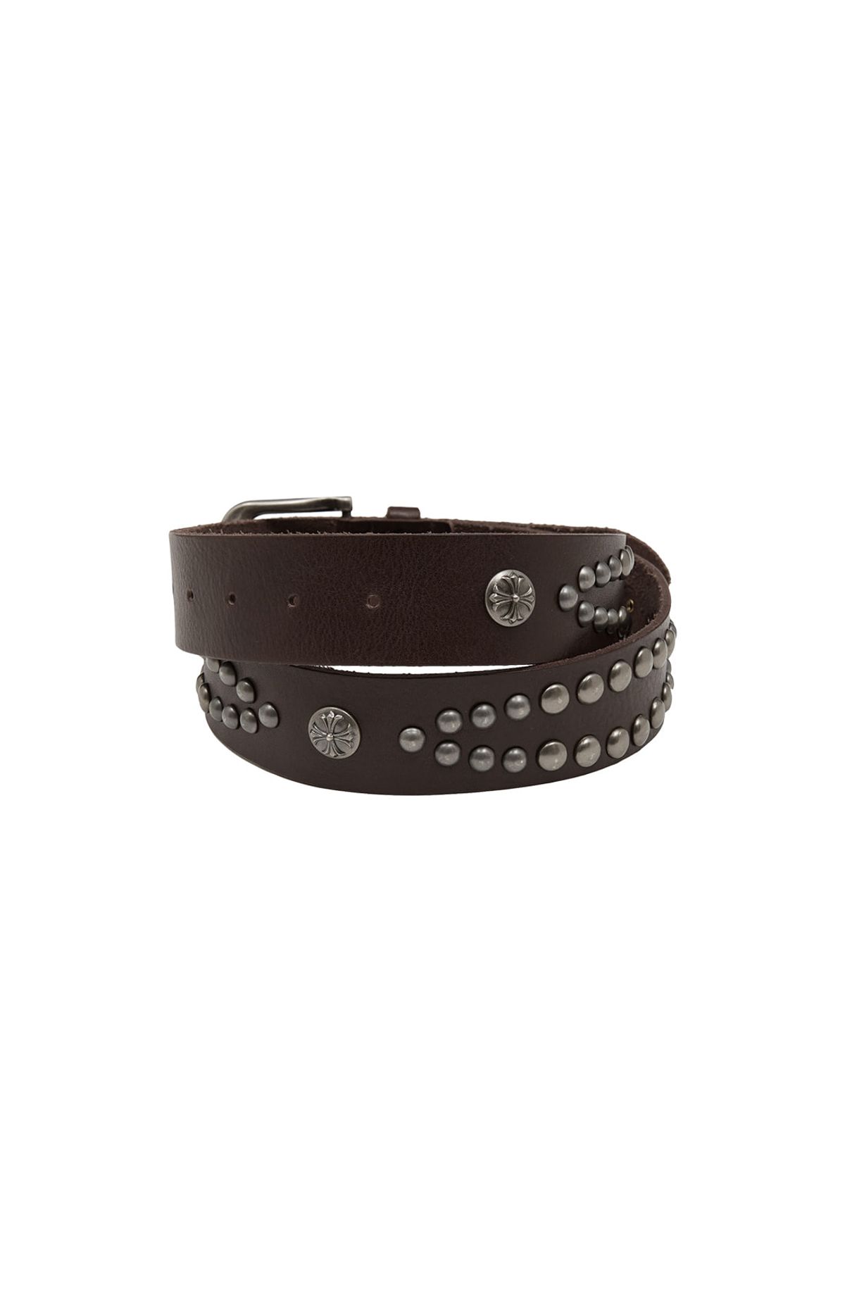 메아(MEA) STUD LEATHER BELT [BROWN]