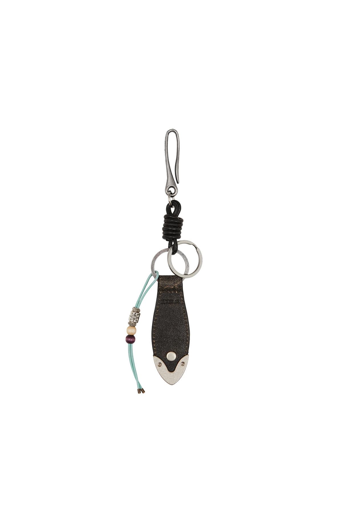 메아(MEA) BEAD LEATHER KEYRING [BLACK]