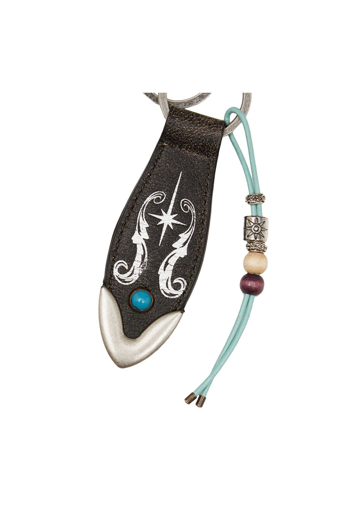 메아(MEA) BEAD LEATHER KEYRING [BLACK]