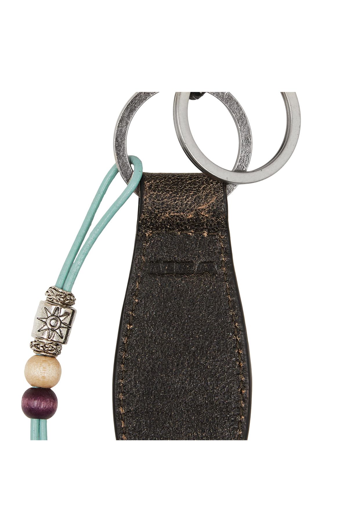 메아(MEA) BEAD LEATHER KEYRING [BLACK]
