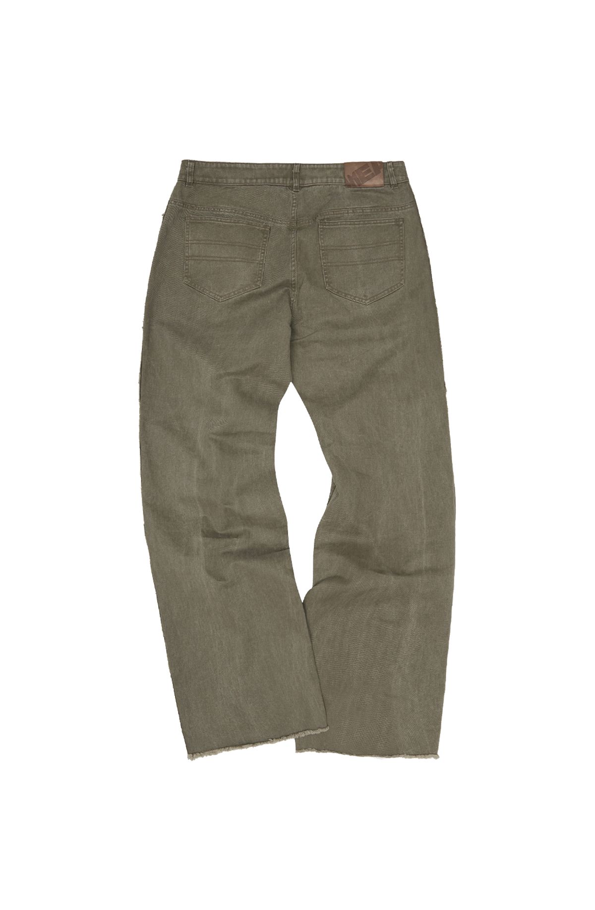 메아(MEA) VINTAGE WASHED SEMI-BOOTS CUT PANTS [OLIVE]