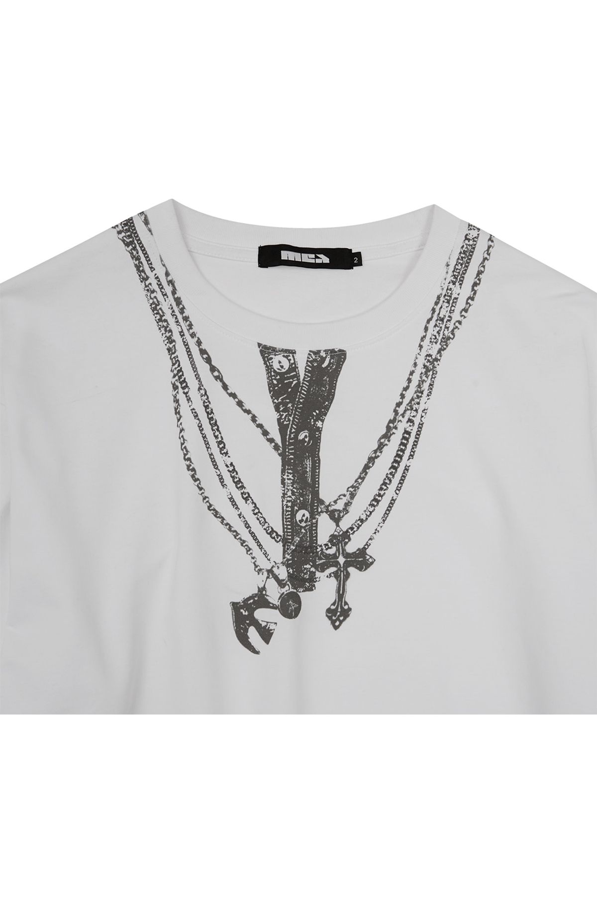 메아(MEA) ILLUSION PRINTED L/S TOP [WHITE]