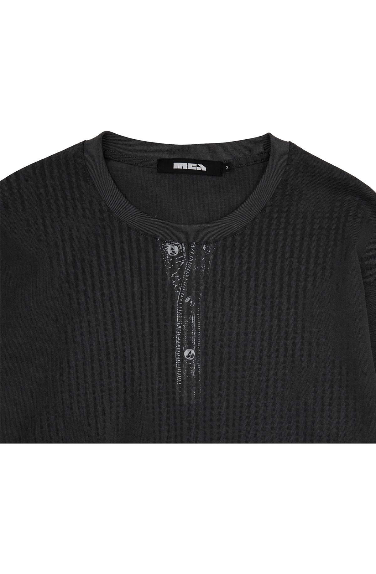 메아(MEA) ILLUSION PRINTED L/S TOP [CHARCOAL]