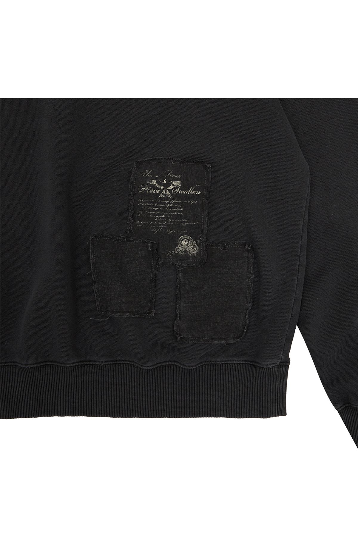 메아(MEA) VINTAGE WASHED PATCH SWEATSHIRT [CHARCOAL]