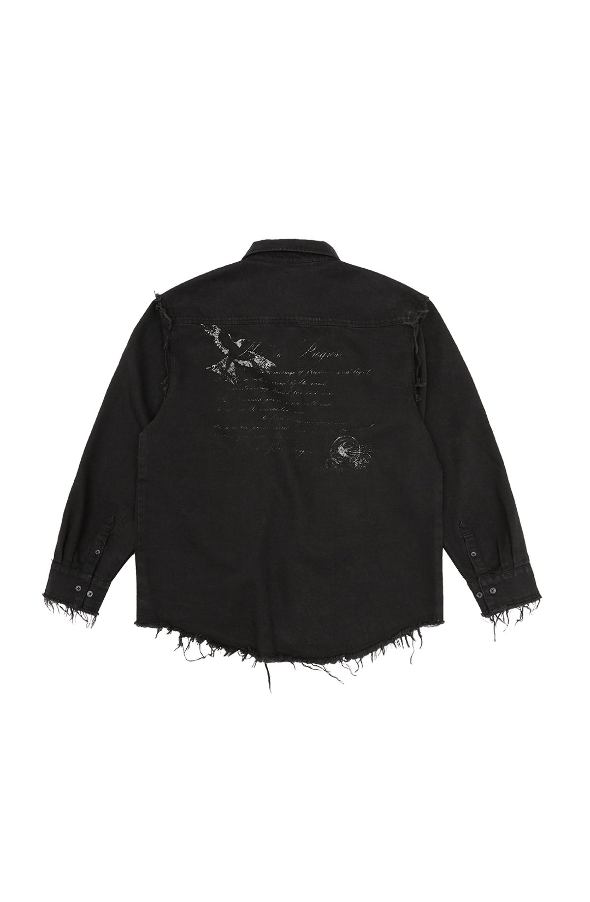 메아(MEA) VINTAGE LETTER DENIM SHIRT [BLACK]