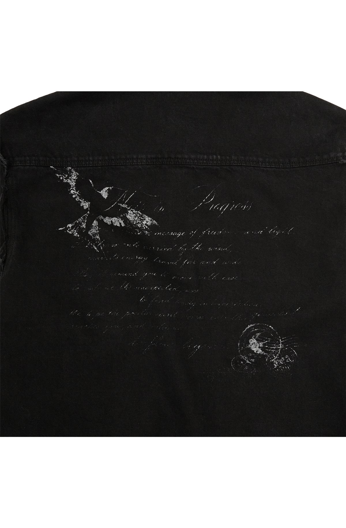 메아(MEA) VINTAGE LETTER DENIM SHIRT [BLACK]