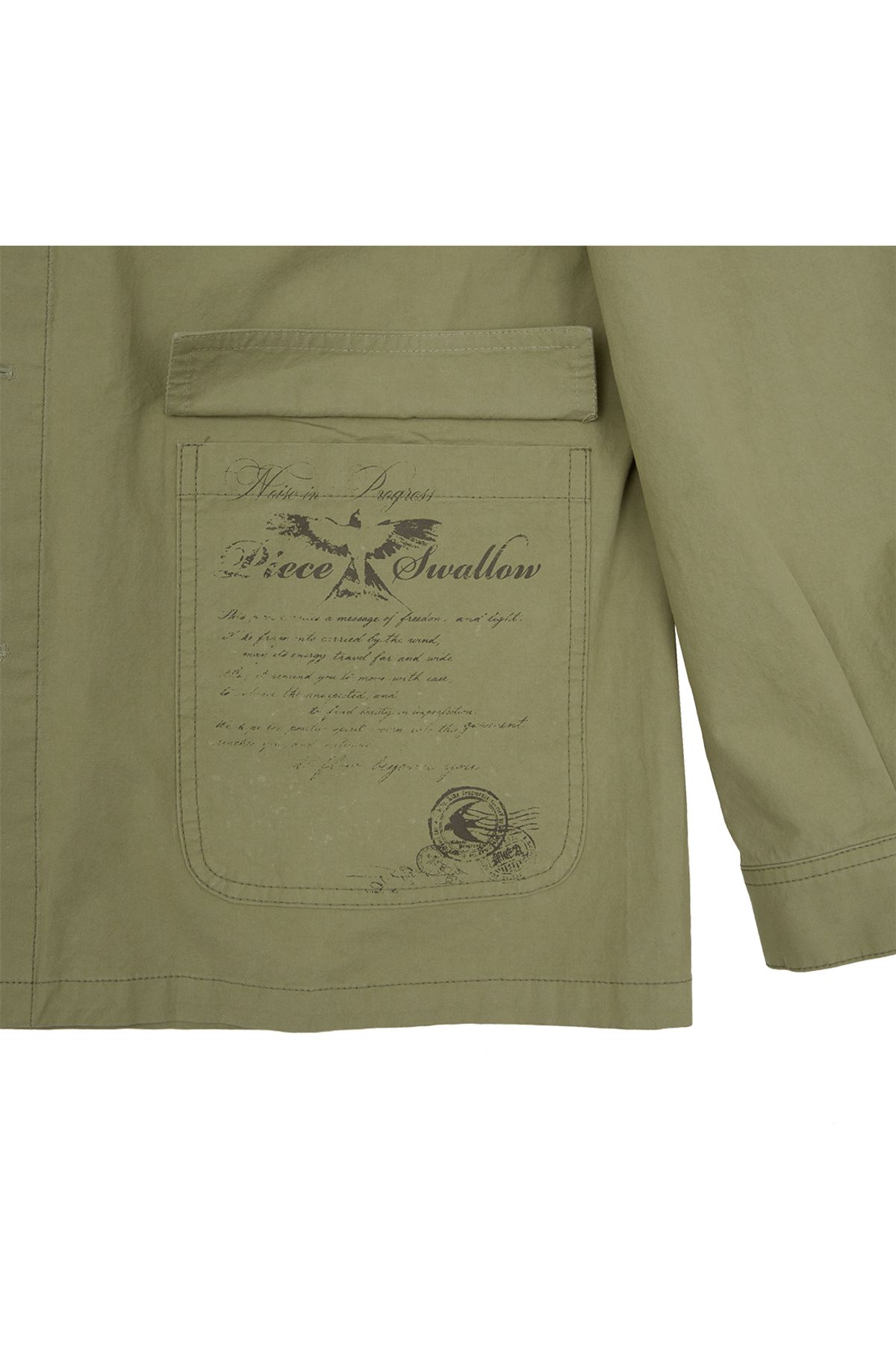 메아(MEA) STUD CHORE JACKET [LIGHT OLIVE]