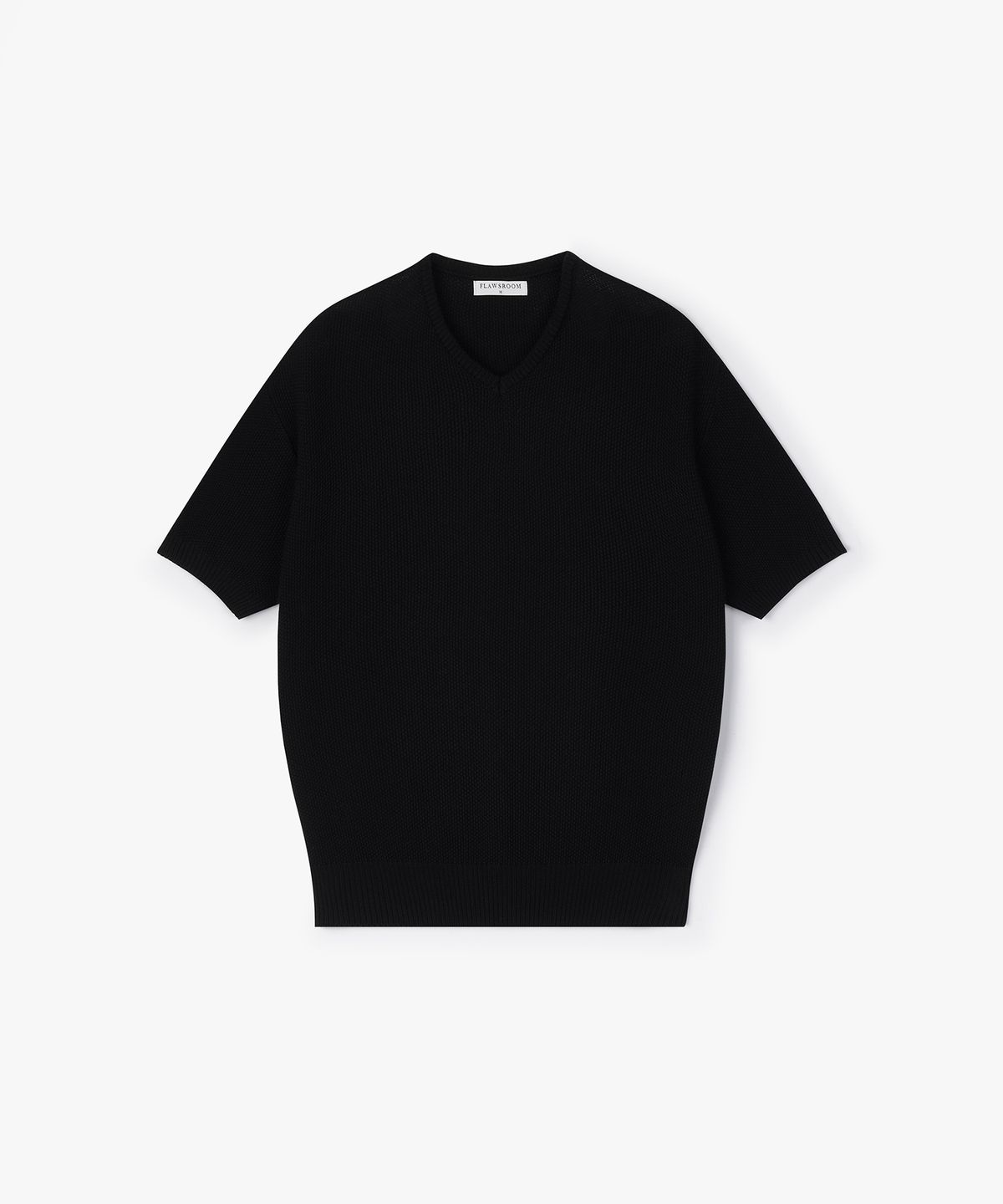 플로즈룸(FLAWSROOM) Light V Neck Cotton Knit BLACK