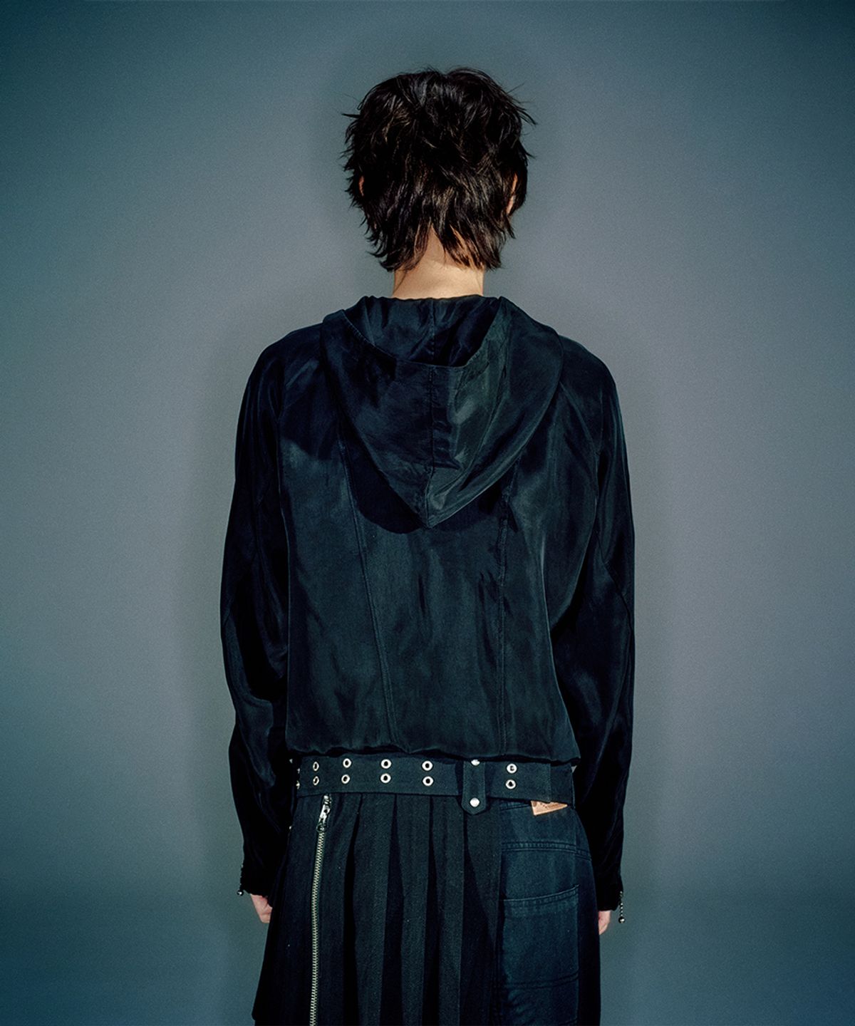 베이컨트 아카이브(VACANT ARCHIVE) MEN ELIO CUPRA HOODIE JACKET BLACK