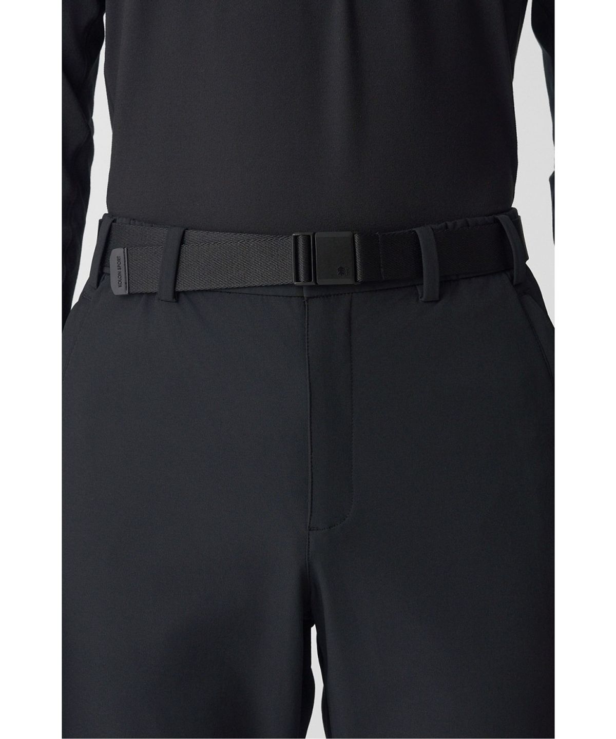 코오롱스포츠(KOLON SPORT) 남성 슬림핏 스탠다드 노턱 팬츠 JWPNX26141BLK