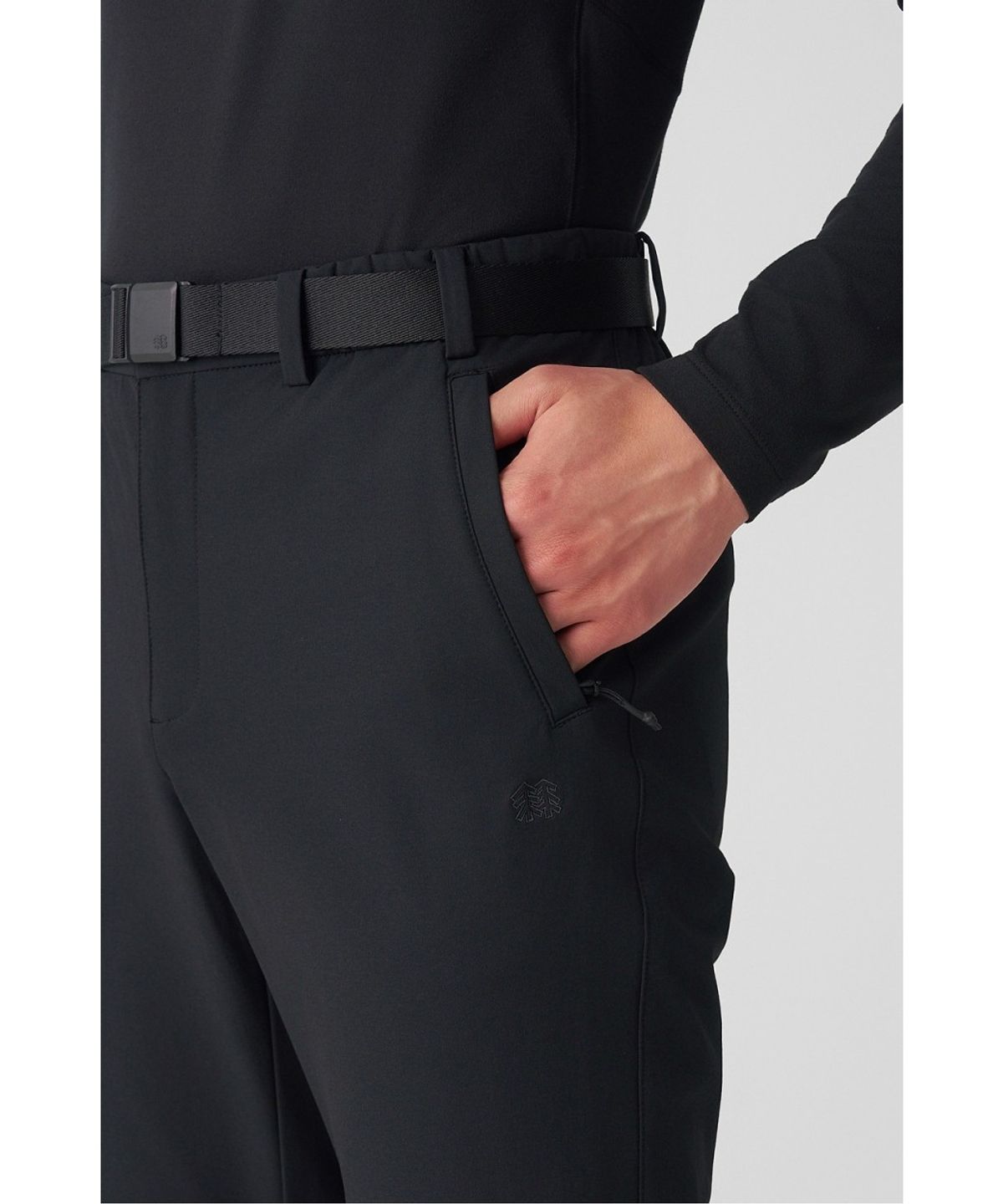 코오롱스포츠(KOLON SPORT) 남성 슬림핏 스탠다드 노턱 팬츠 JWPNX26141BLK