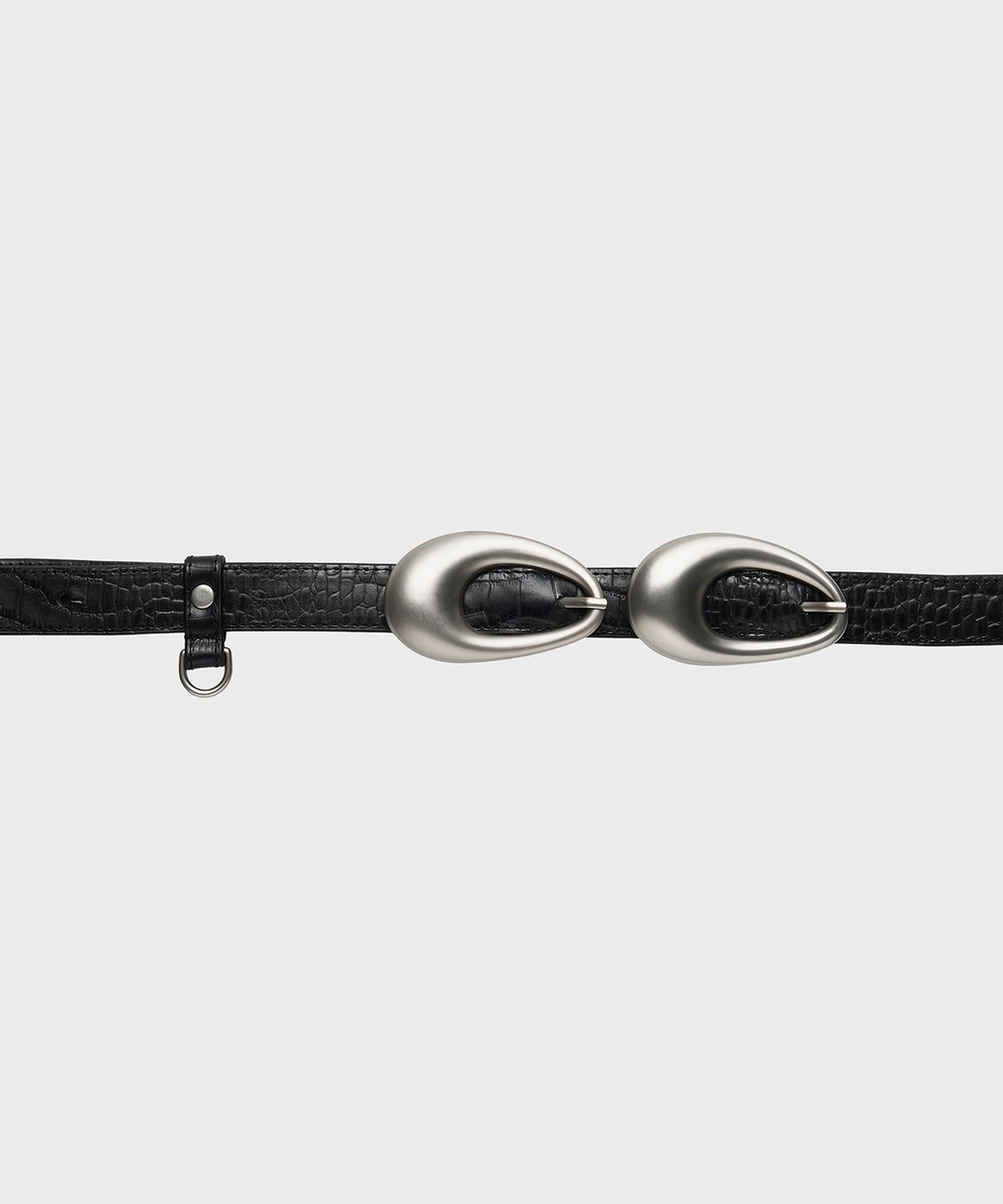킴지수(KIMZISU) Double Hardware Leather Belt_BLACK