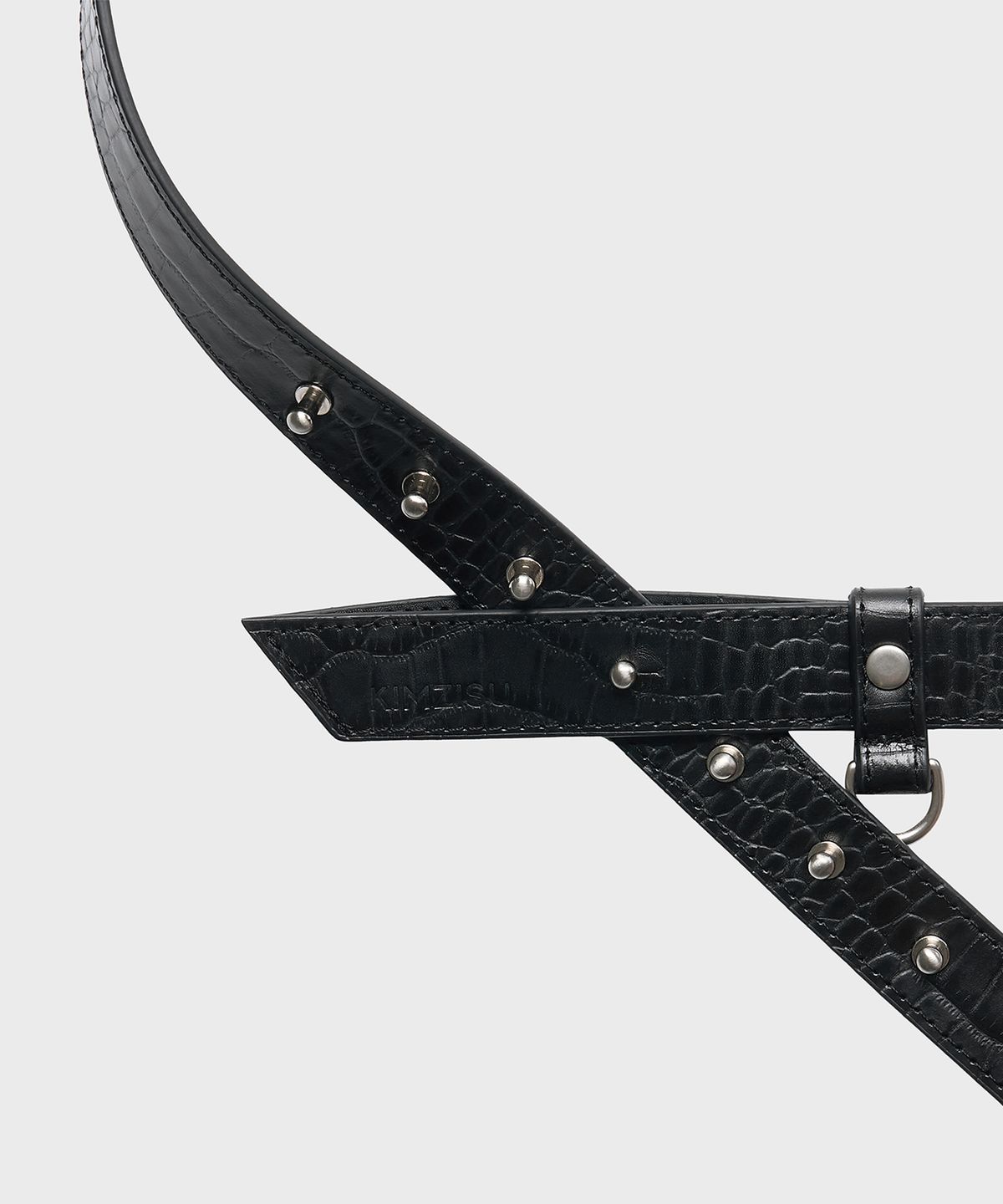 킴지수(KIMZISU) Double Hardware Leather Belt_BLACK