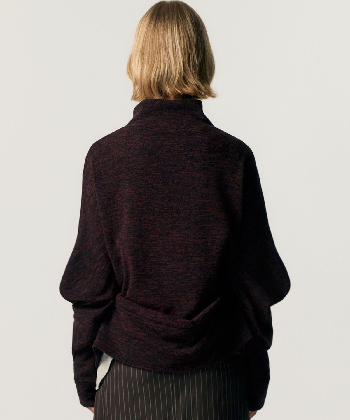킴지수(KIMZISU) Fluid Knit-Texture Jacket_BURGUNDY