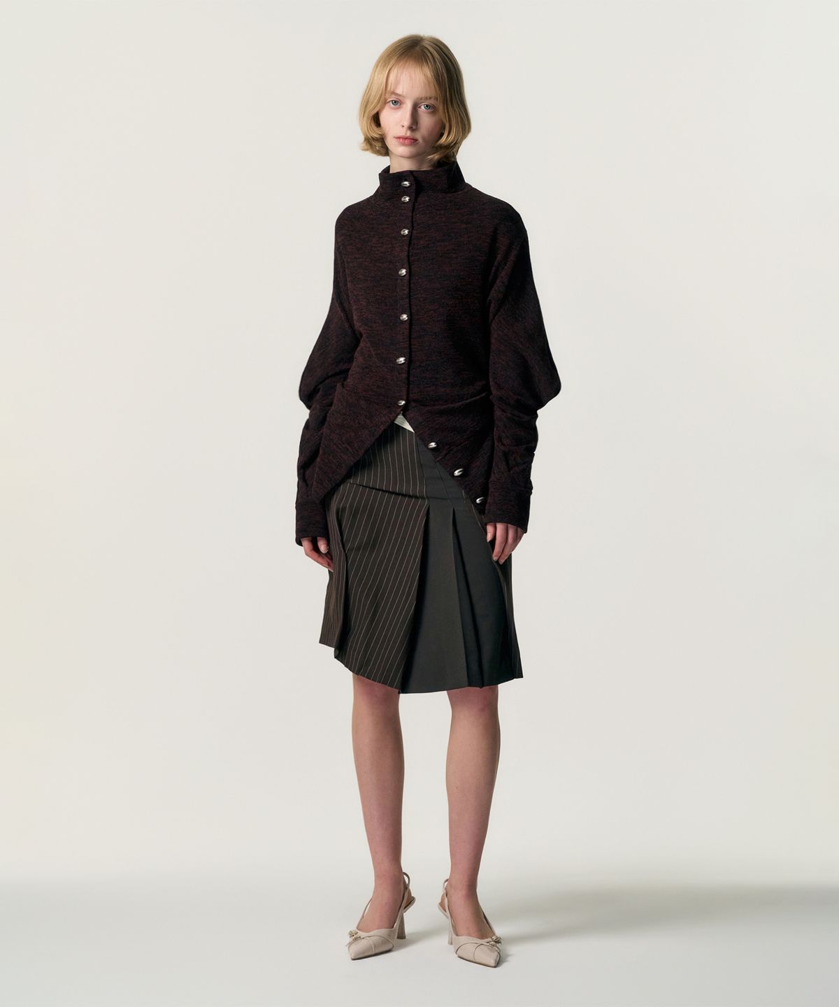 킴지수(KIMZISU) Fluid Knit-Texture Jacket_NAVY