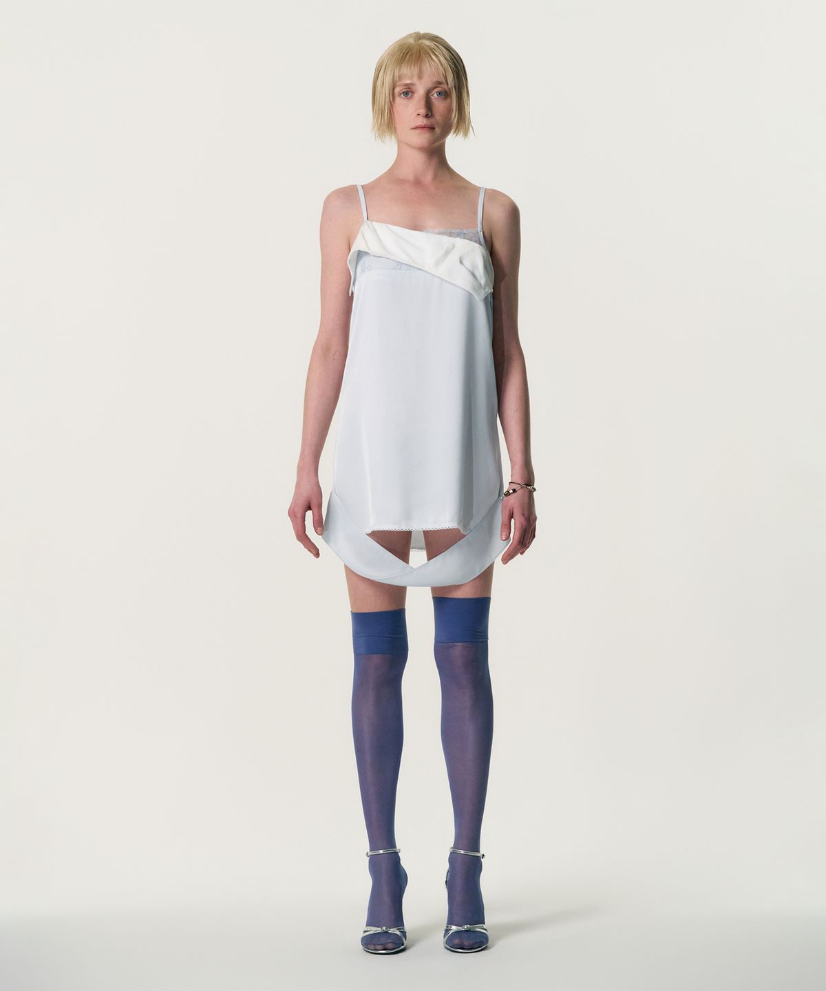 킴지수(KIMZISU) Tucked Satin Slip Dress_SKY BLUE