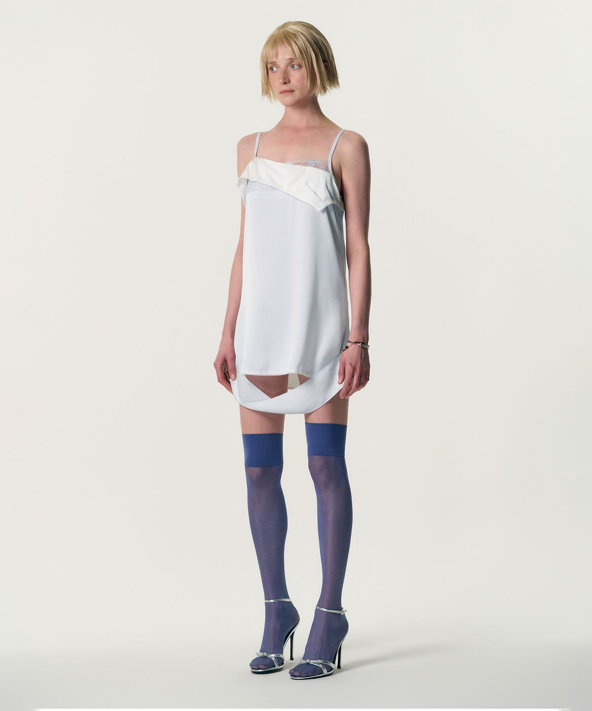 킴지수(KIMZISU) Tucked Satin Slip Dress_SKY BLUE