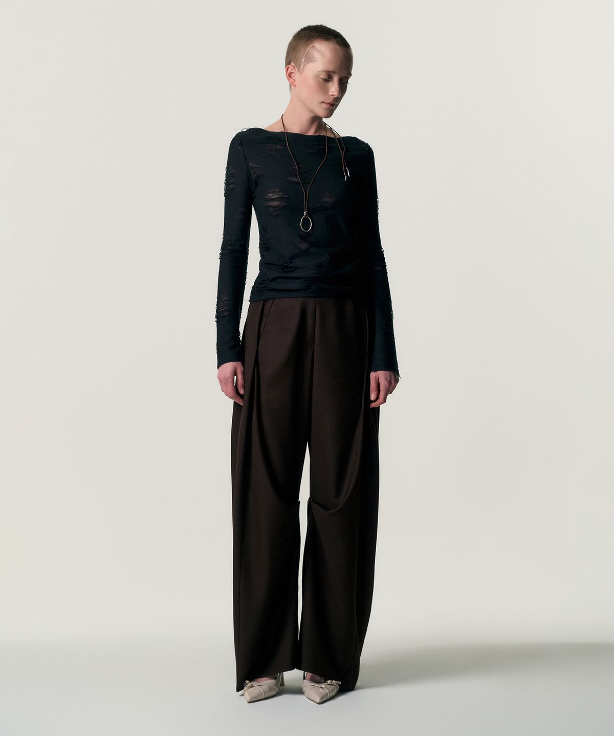 킴지수(KIMZISU) Soft-Curve Wide Pants_BROWN