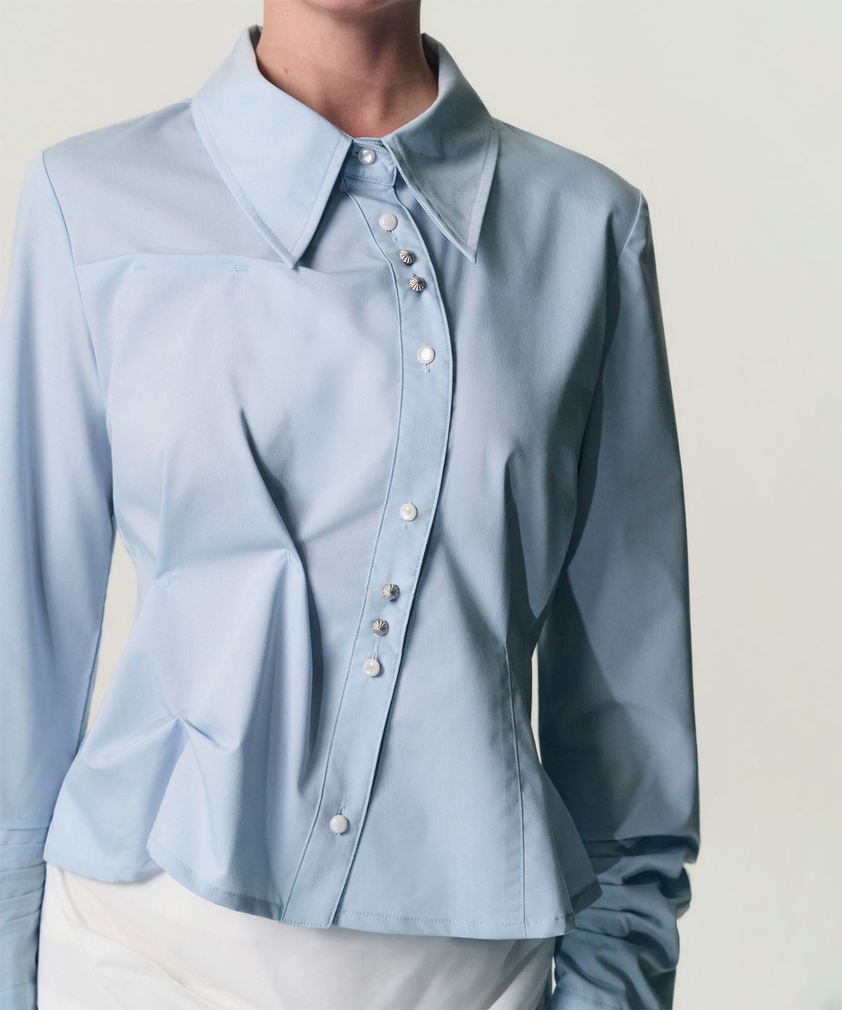 킴지수(KIMZISU) DOZI - Long Sleeve Button Up Shirt_SKY BLUE