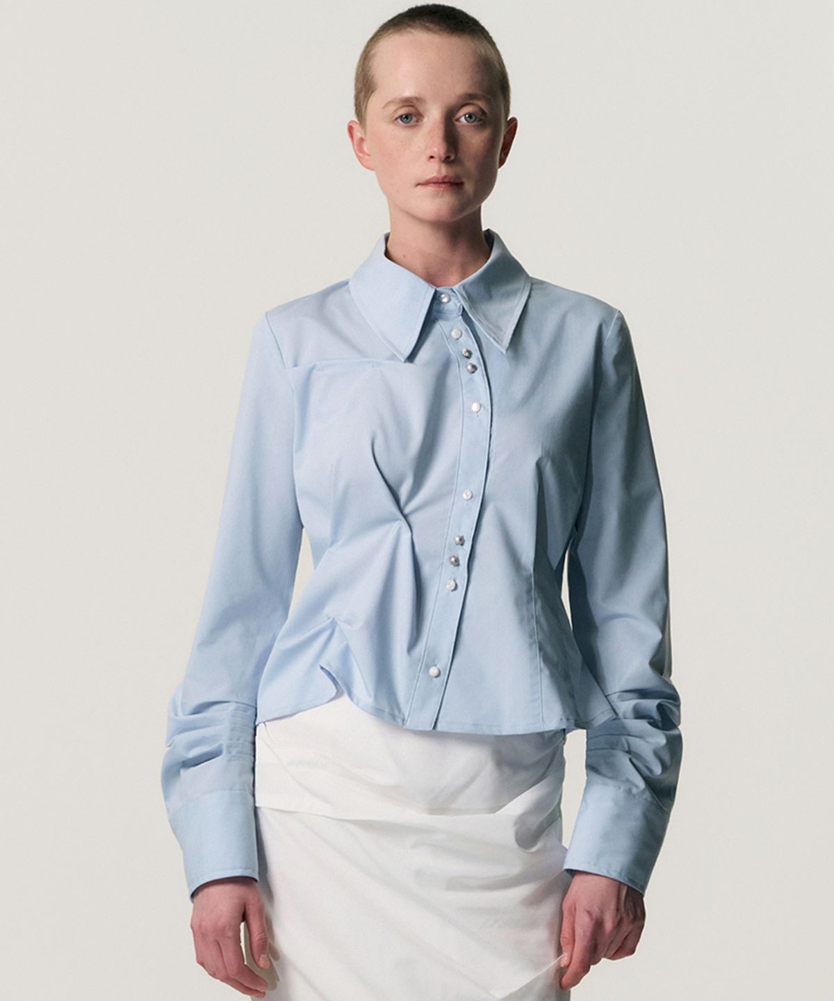 킴지수(KIMZISU) DOZI - Long Sleeve Button Up Shirt_SKY BLUE