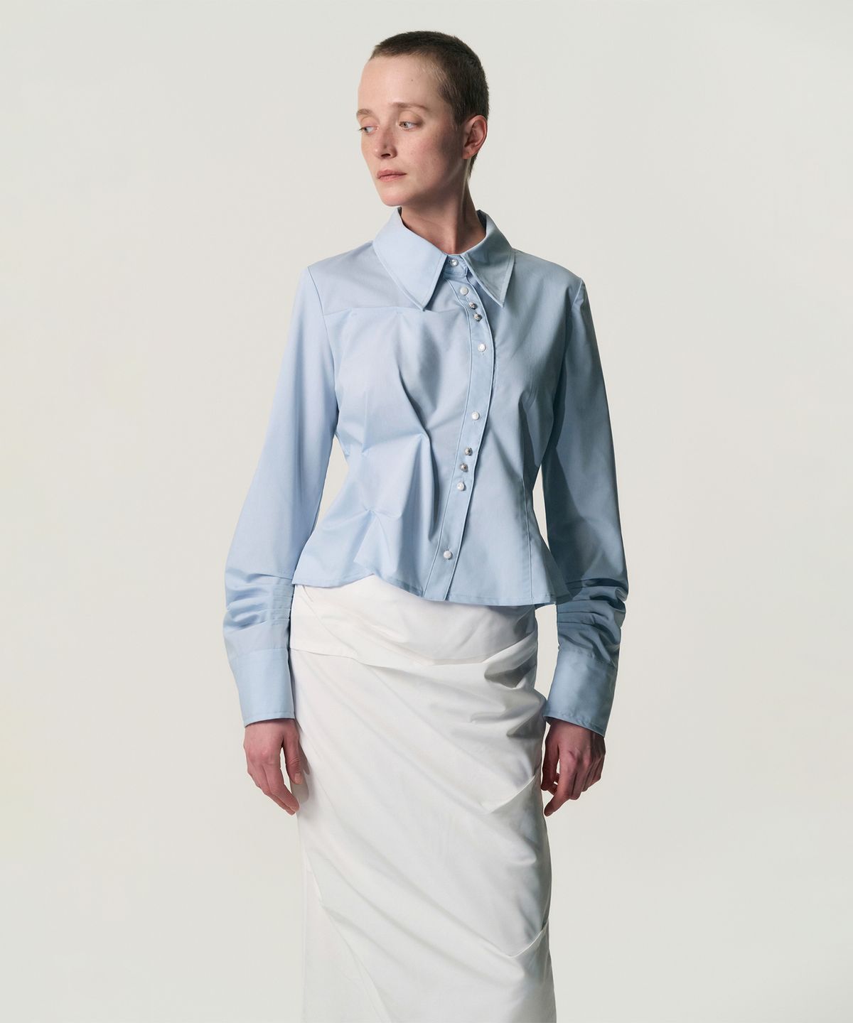 킴지수(KIMZISU) DOZI - Long Sleeve Button Up Shirt_SKY BLUE