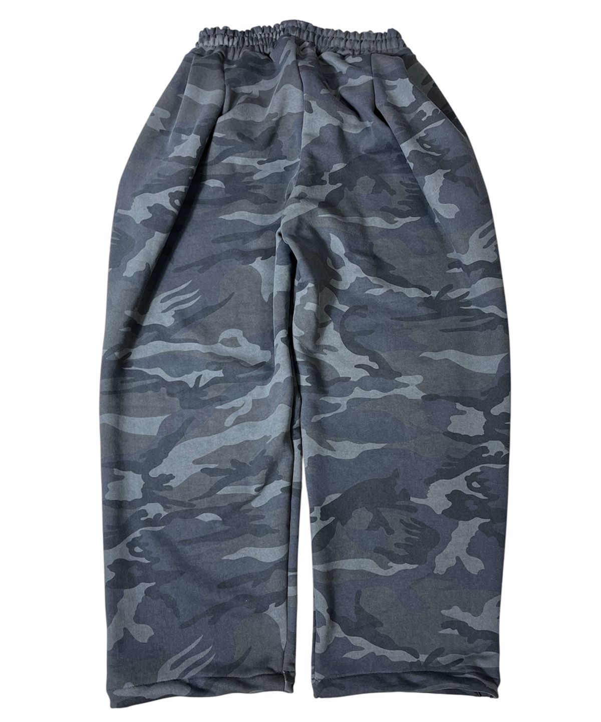 스케이터락(SK8ER ROCK) Cut Off Camouflage Sweat Wide Pants ((gray))