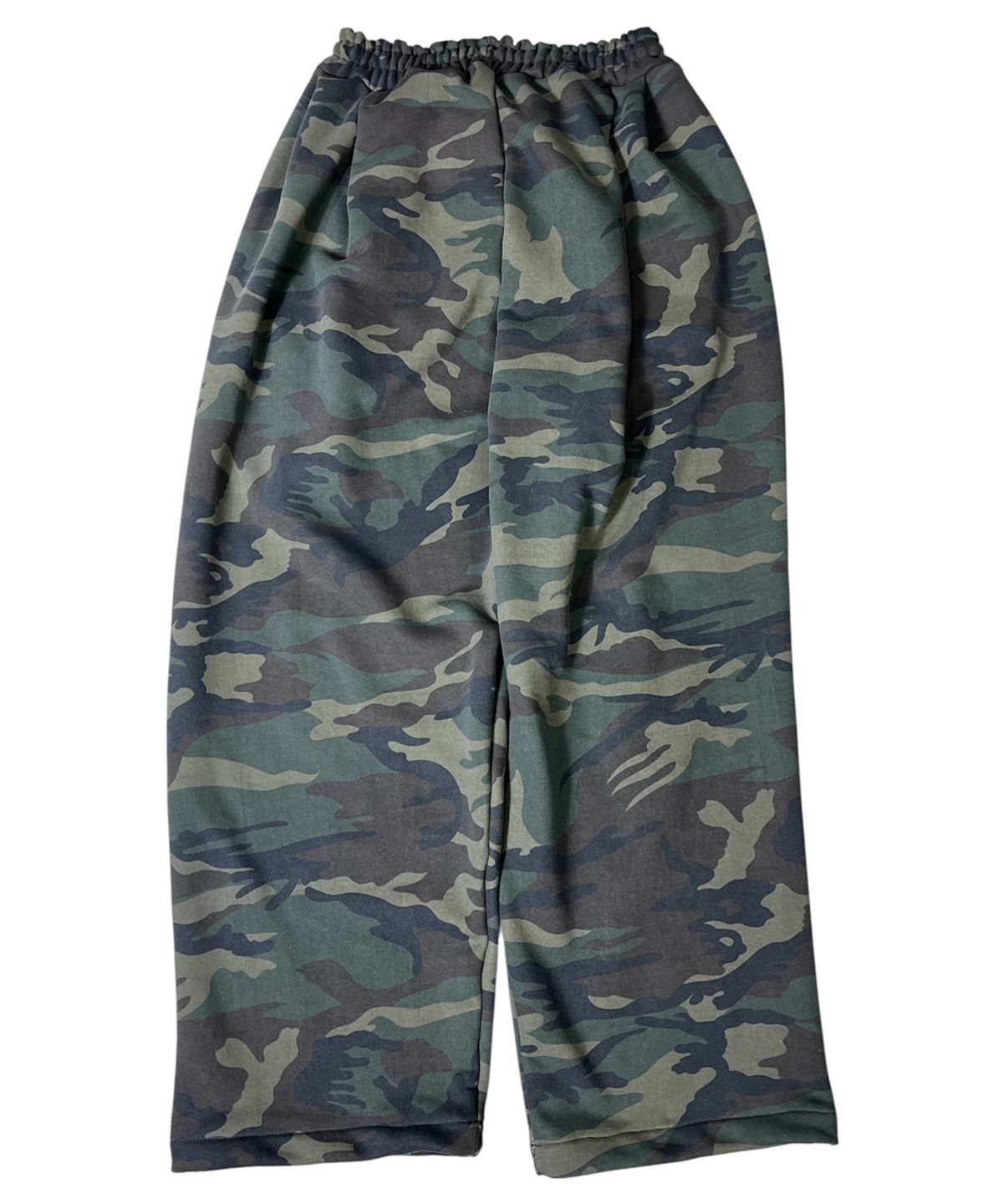 스케이터락(SK8ER ROCK) Cut Off Camouflage Sweat Wide Pants ((khaki))
