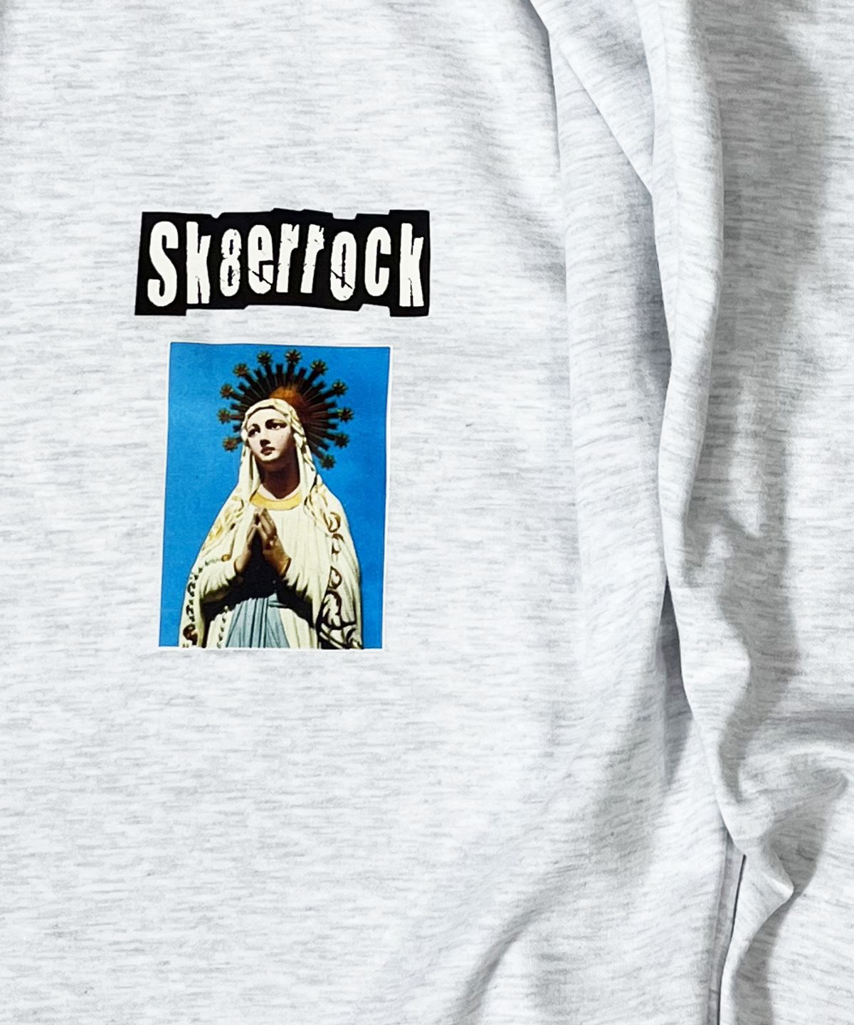스케이터락(SK8ER ROCK) Old Photo Sweat Wide Pants ((white melange))