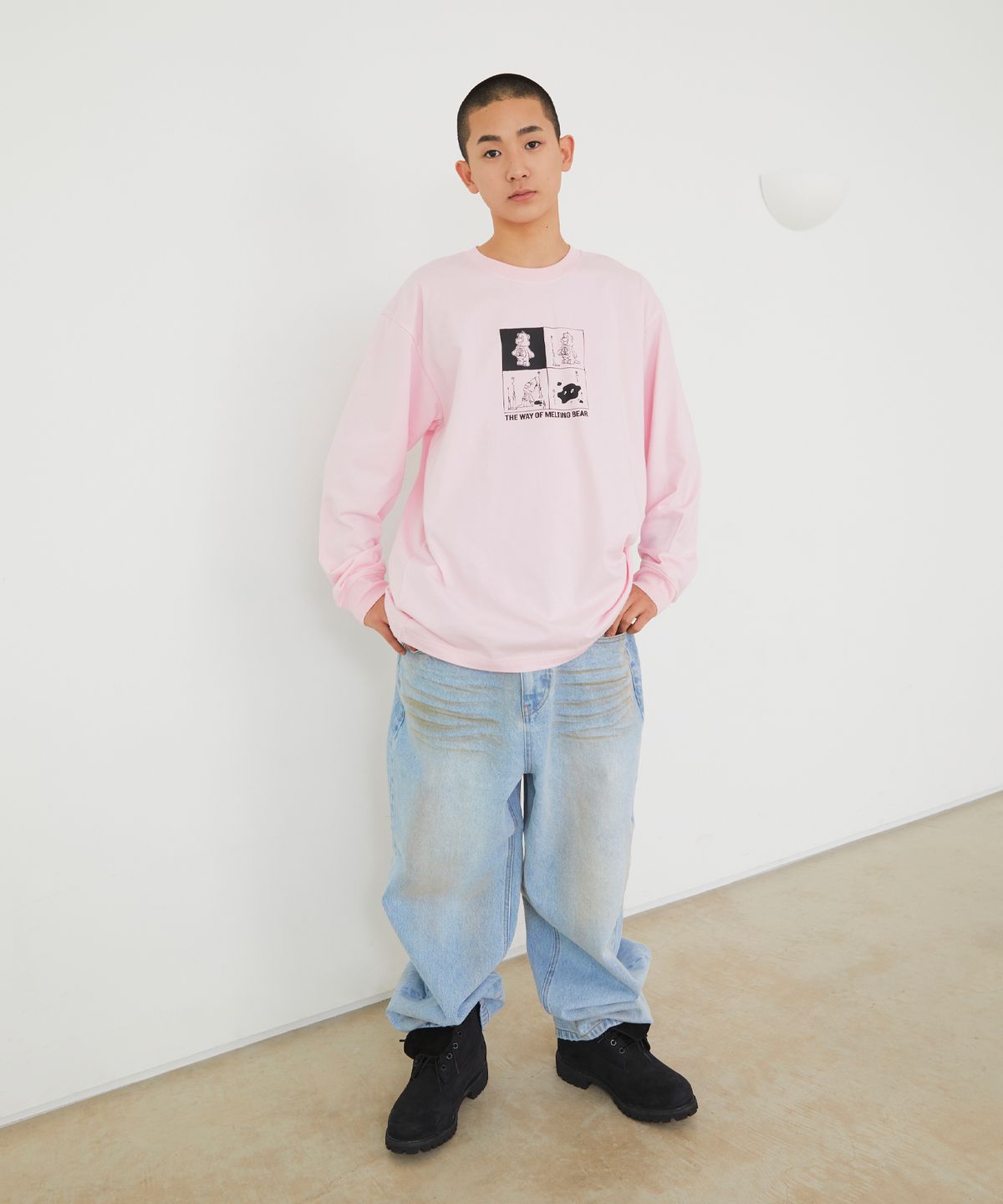 엘엠씨(LMC) MELTING BEAR LONG SLV TEE pink