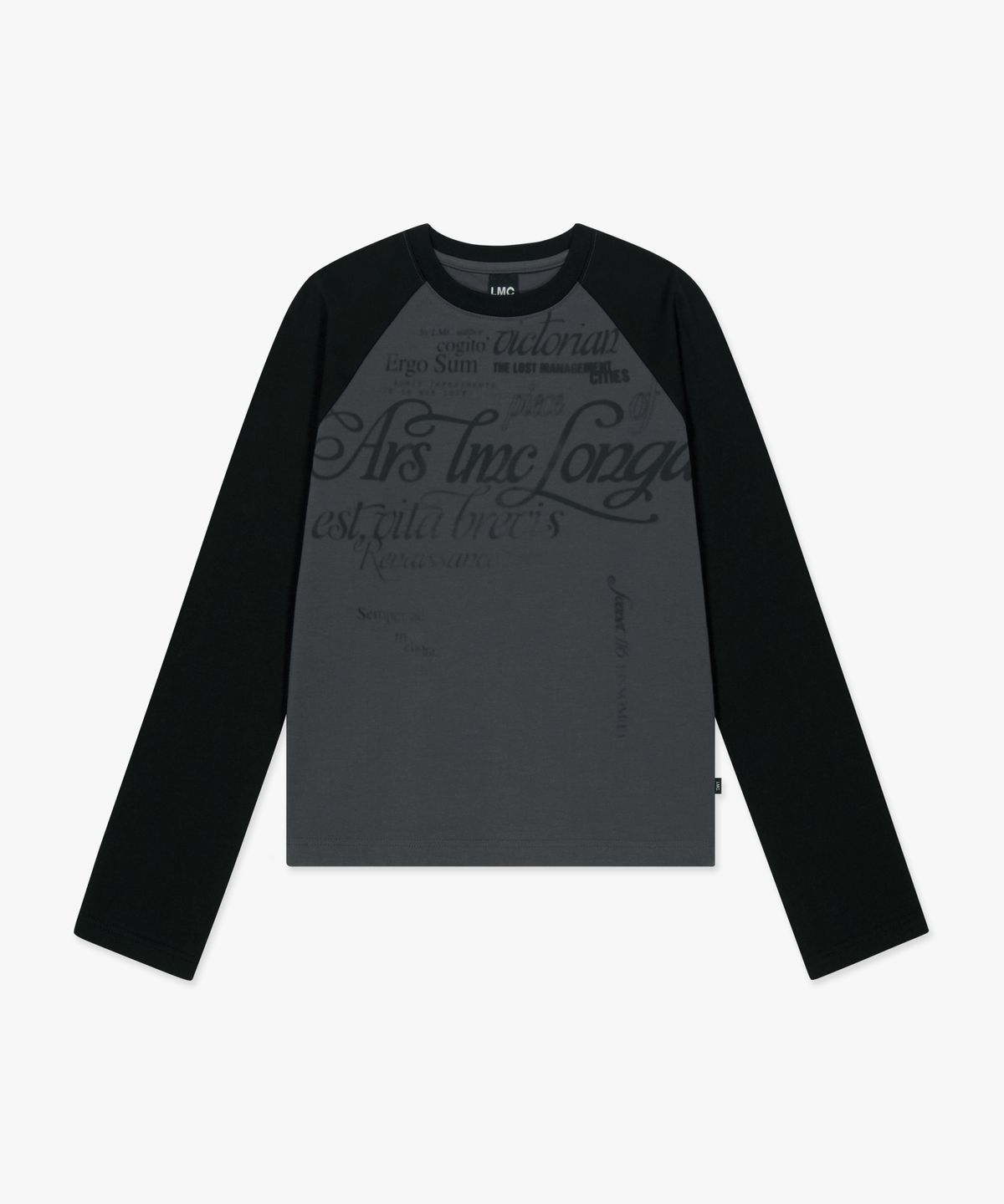 엘엠씨(LMC) WM GRADATION LETTERING RAGLAN LONG SLV TEE black