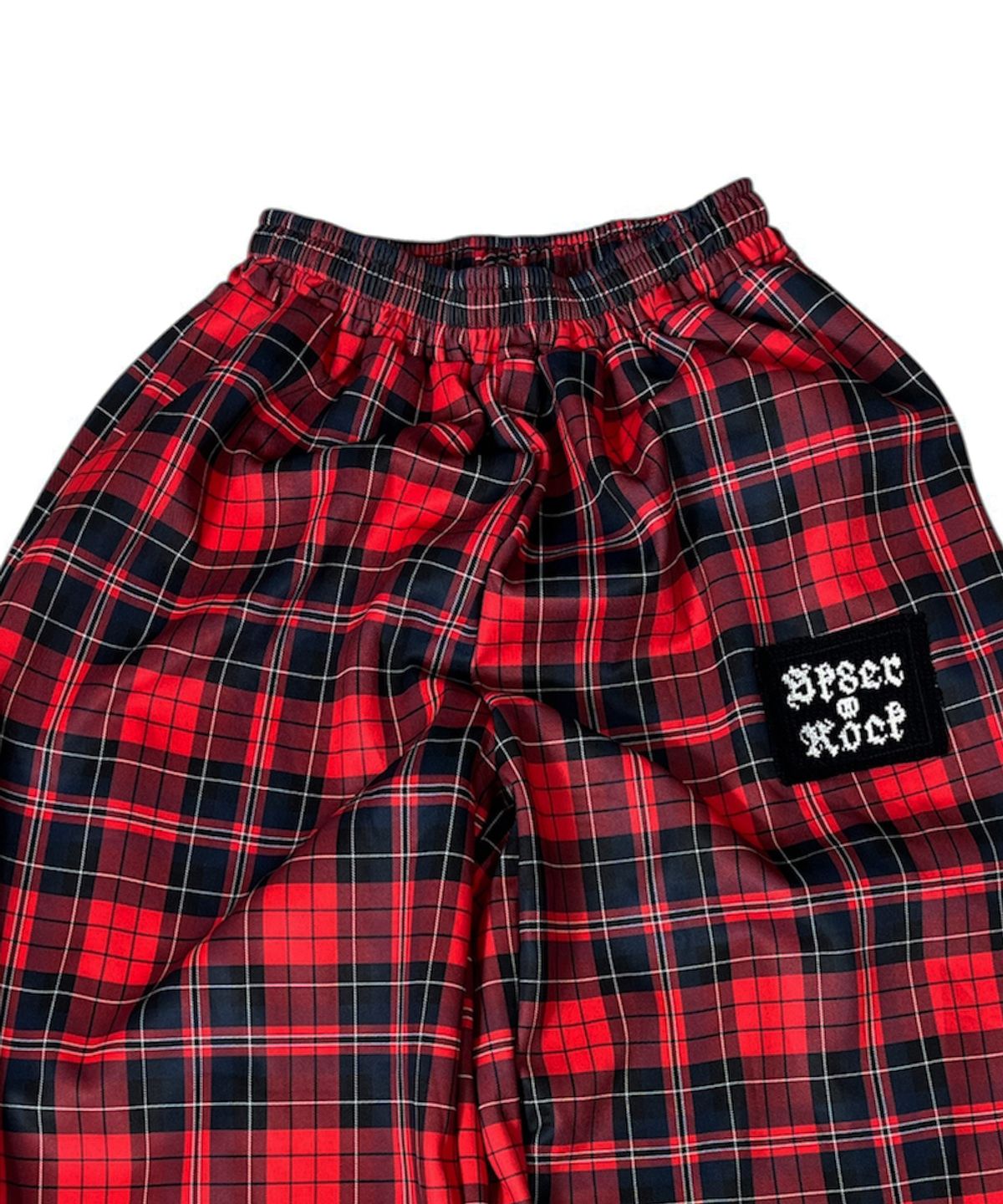 스케이터락(SK8ER ROCK) Punk Cross Check Wide Pants ((red))