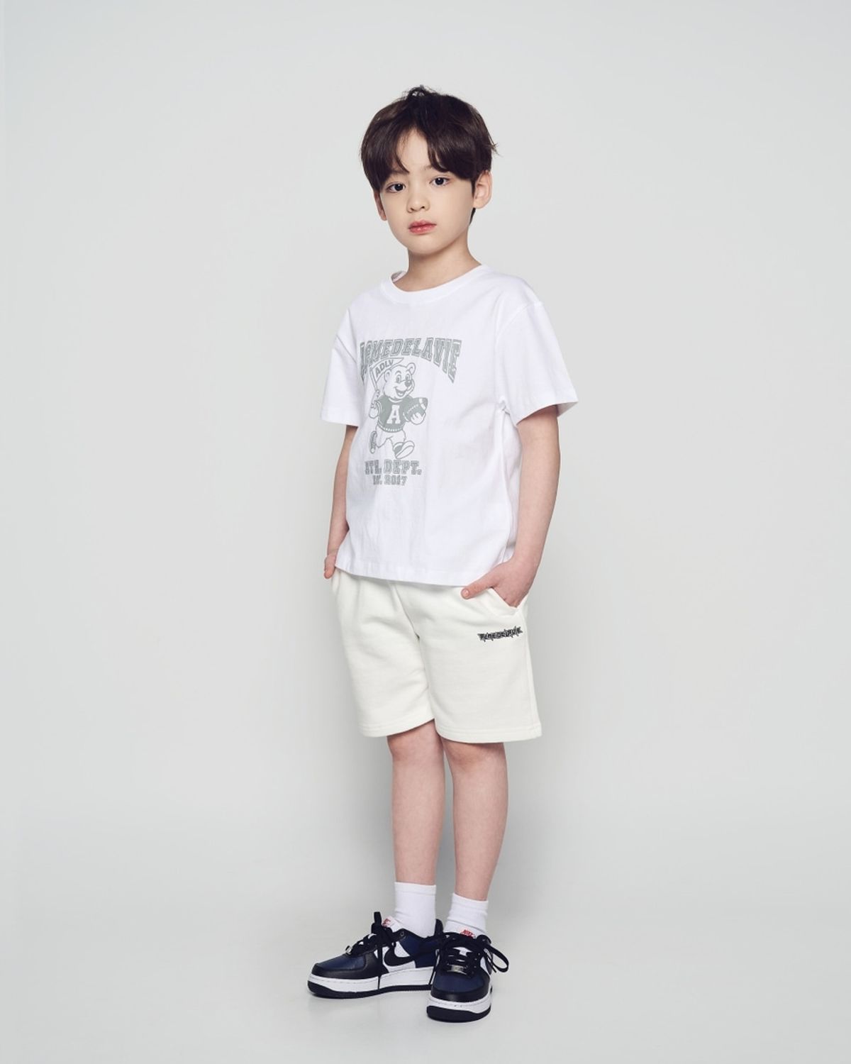 아크메드라비 키즈(acmedelaviekids) KIDS FOOTBALL AC BEAR SHORT SLEEVE T-SHIRT (3 COLOR)
