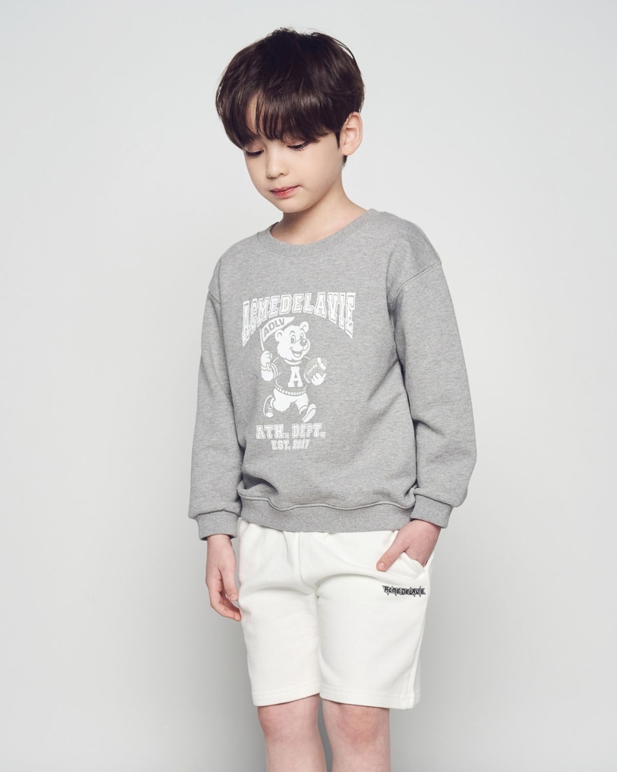 아크메드라비 키즈(acmedelaviekids) KIDS FOOTBALL AC BEAR SWEATSHIRT (2 COLOR)