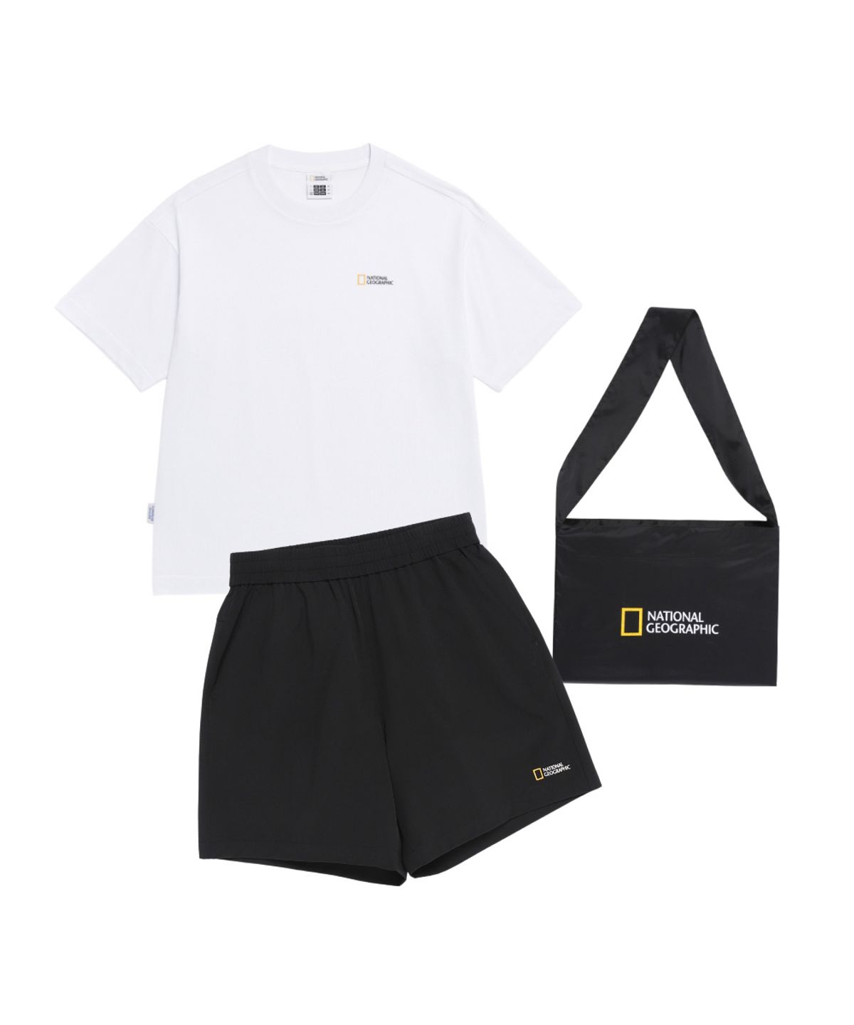 내셔널지오그래픽(NATIONALGEOGRAPHIC) [3PACK]N262UPB900 반팔 반바지 미니백 세트 WHITE