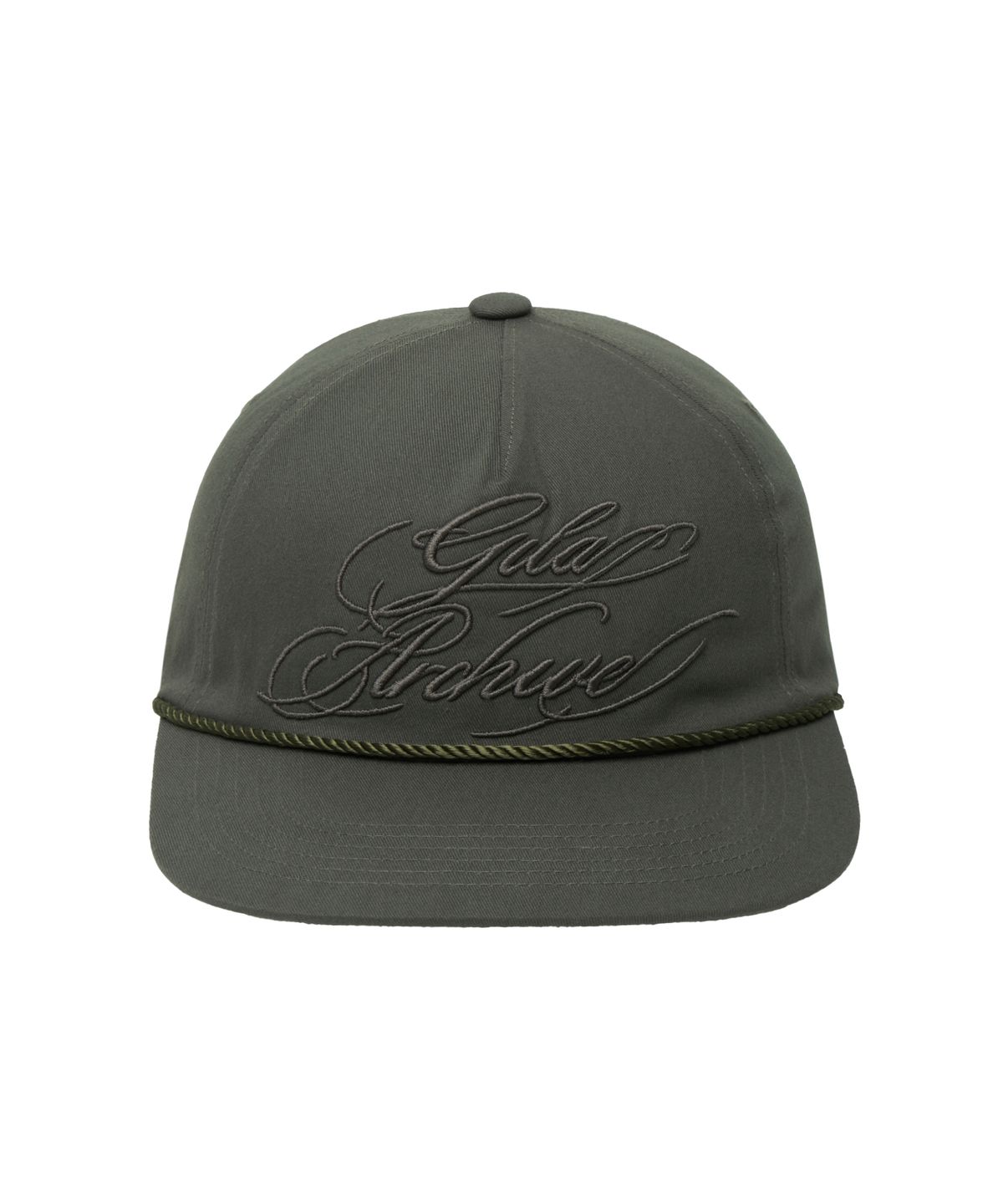 길라아카이브(GILAARCHIVE) SCRIPT LETTERING TRUCKER CAP_KHAKI